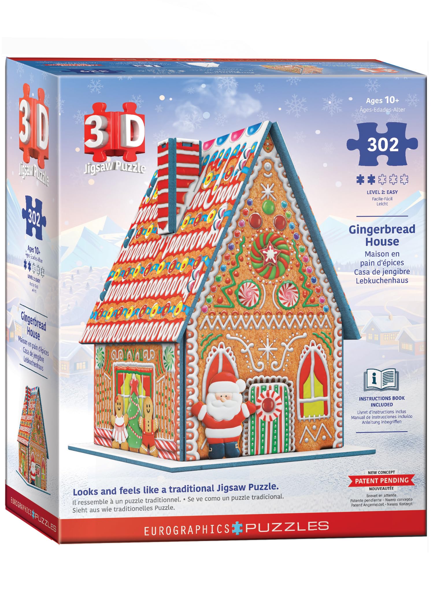 Eurographics Gingerbread House 3D Jigsaw Puzzle 302 pc, (Pack of 1)