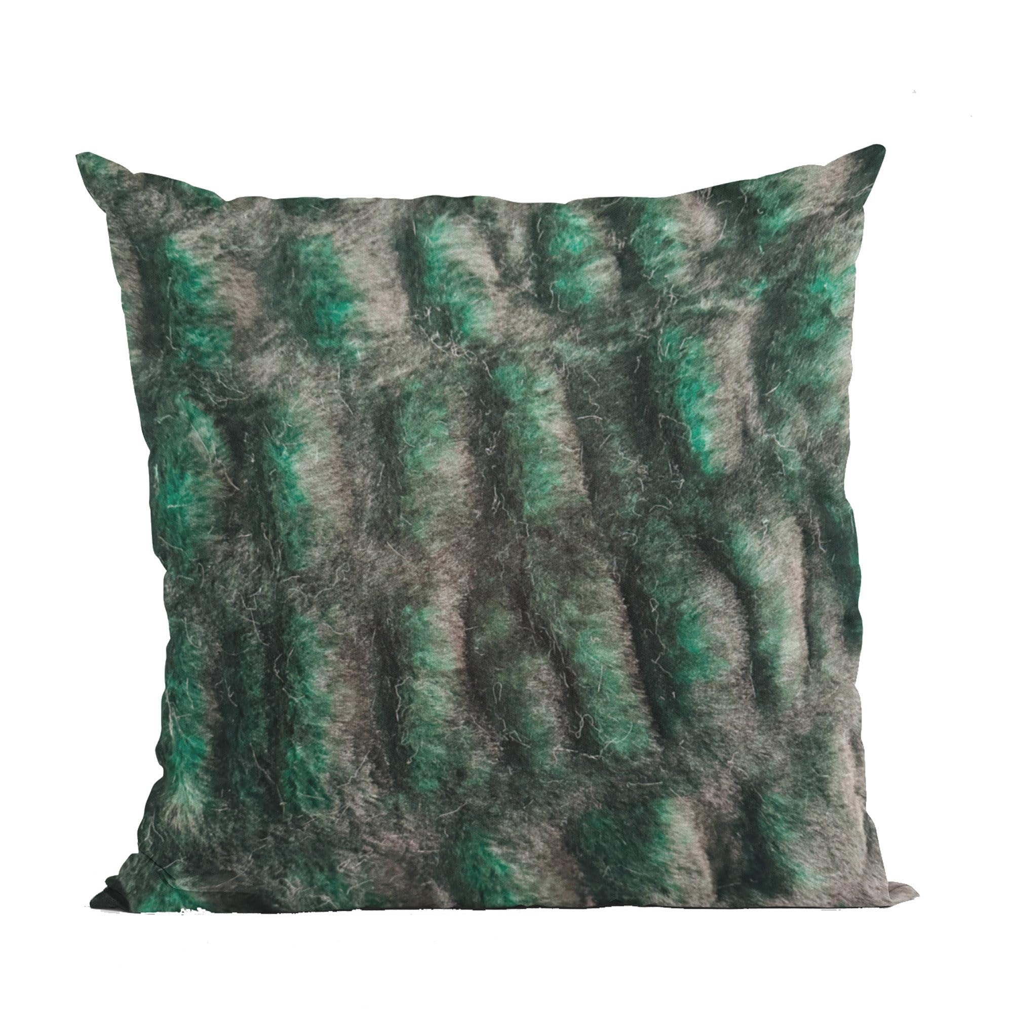 Plutus Emerald Green Plush Pelt Animal Faux Fur Luxury Throw Pillow - Double sided  12 x 20”