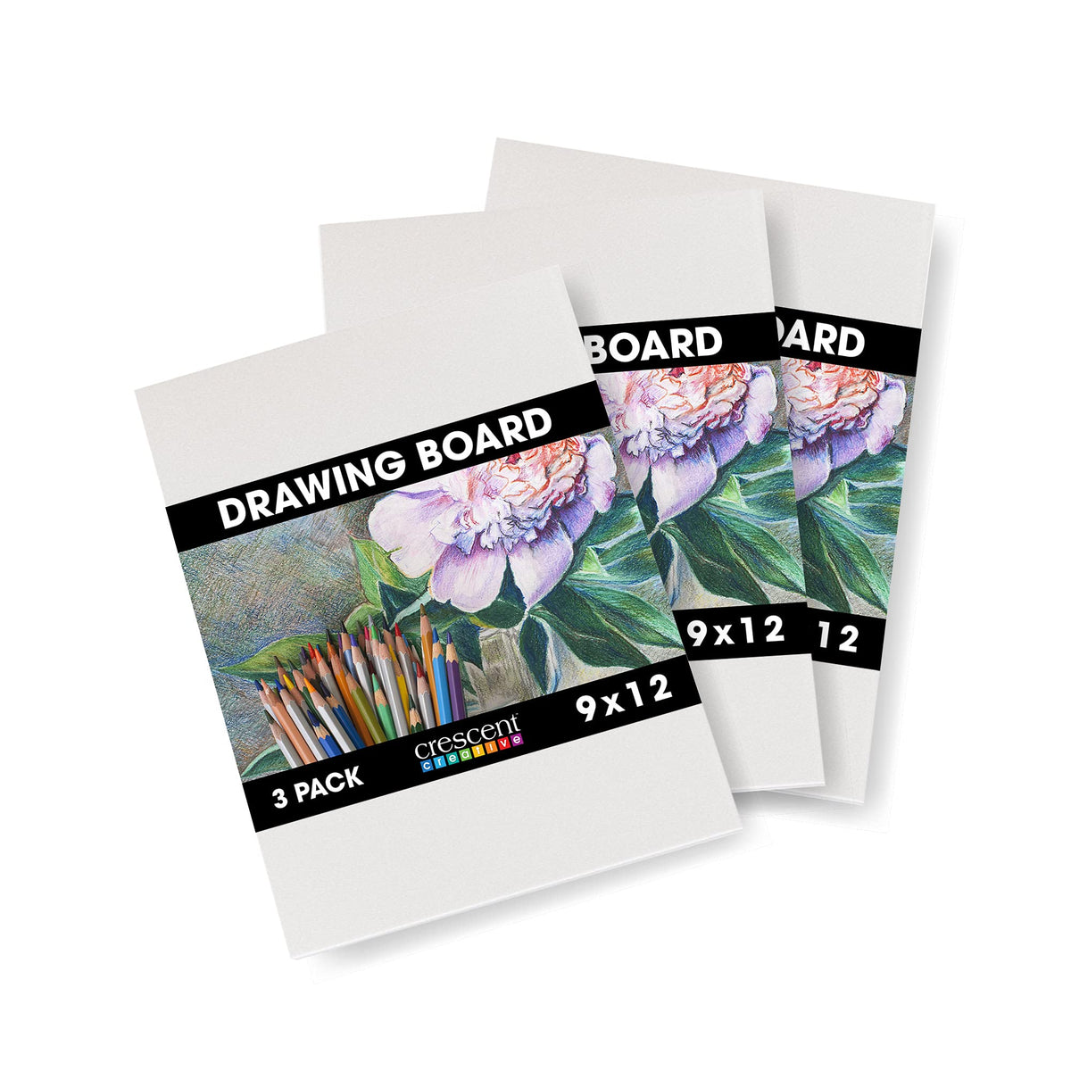 Crescent Creative Products Art & Illustration Drawing Board, 9 X 12, White 3 Count
