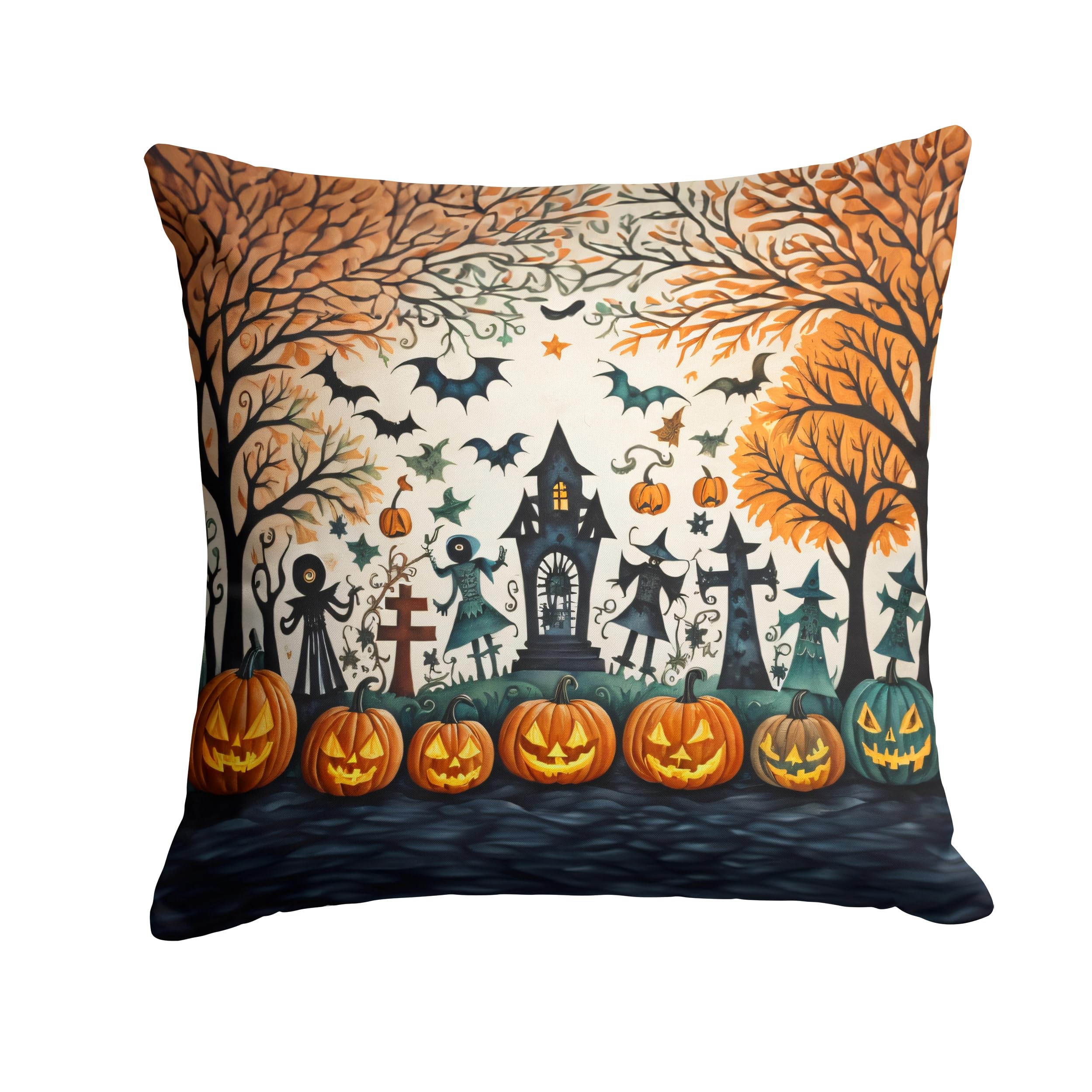 Papel Picado Skeletons Spooky Halloween Throw Pillow
