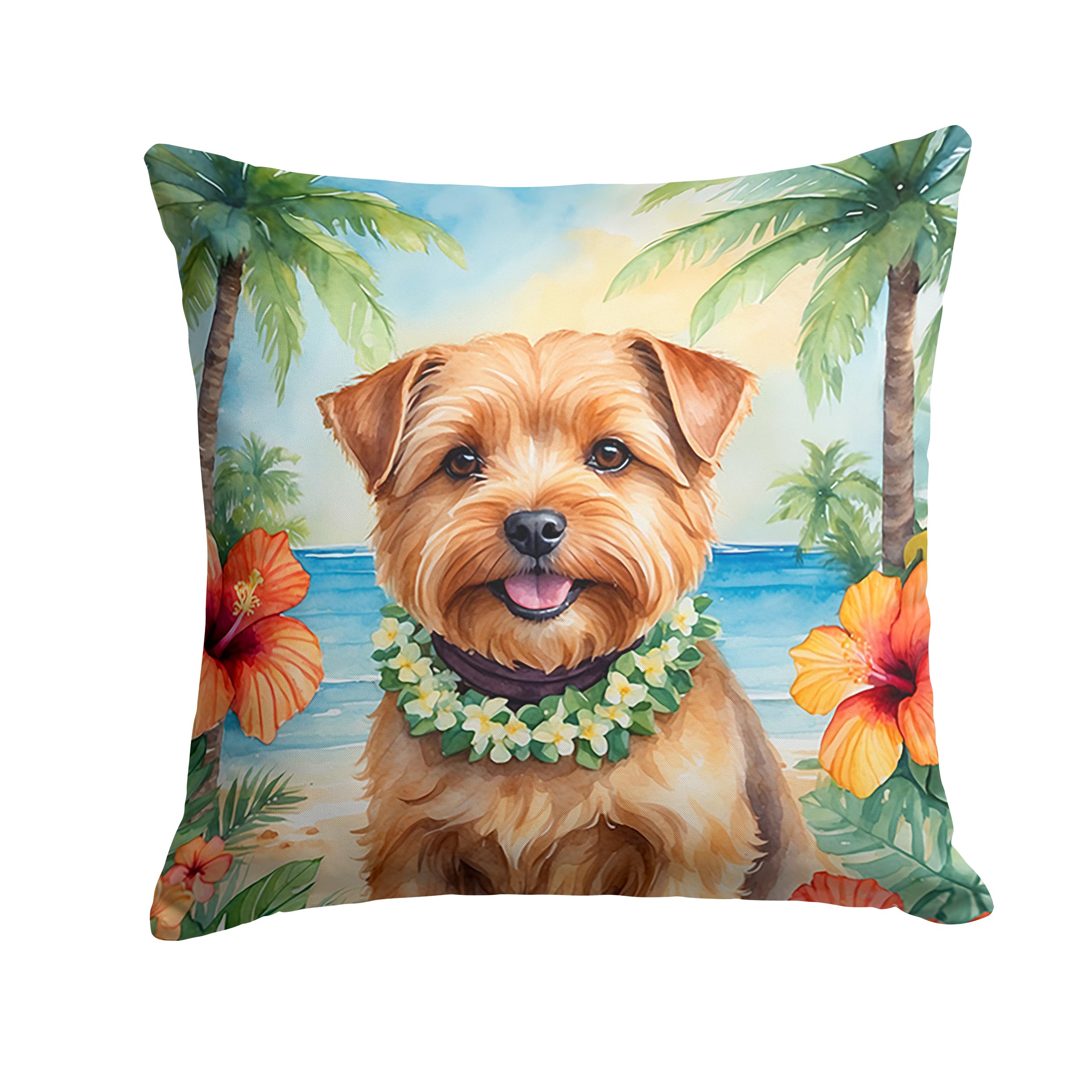 Norfolk Terrier Luau Throw Pillow