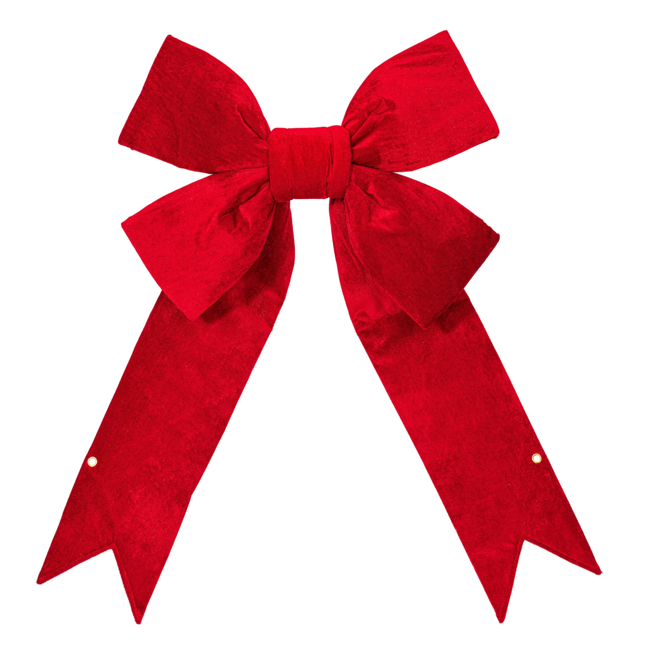 Casafoyer  36” x 45” Red Velvet Outdoor Bow 9” Size - L131336 - (Pack Of 2)