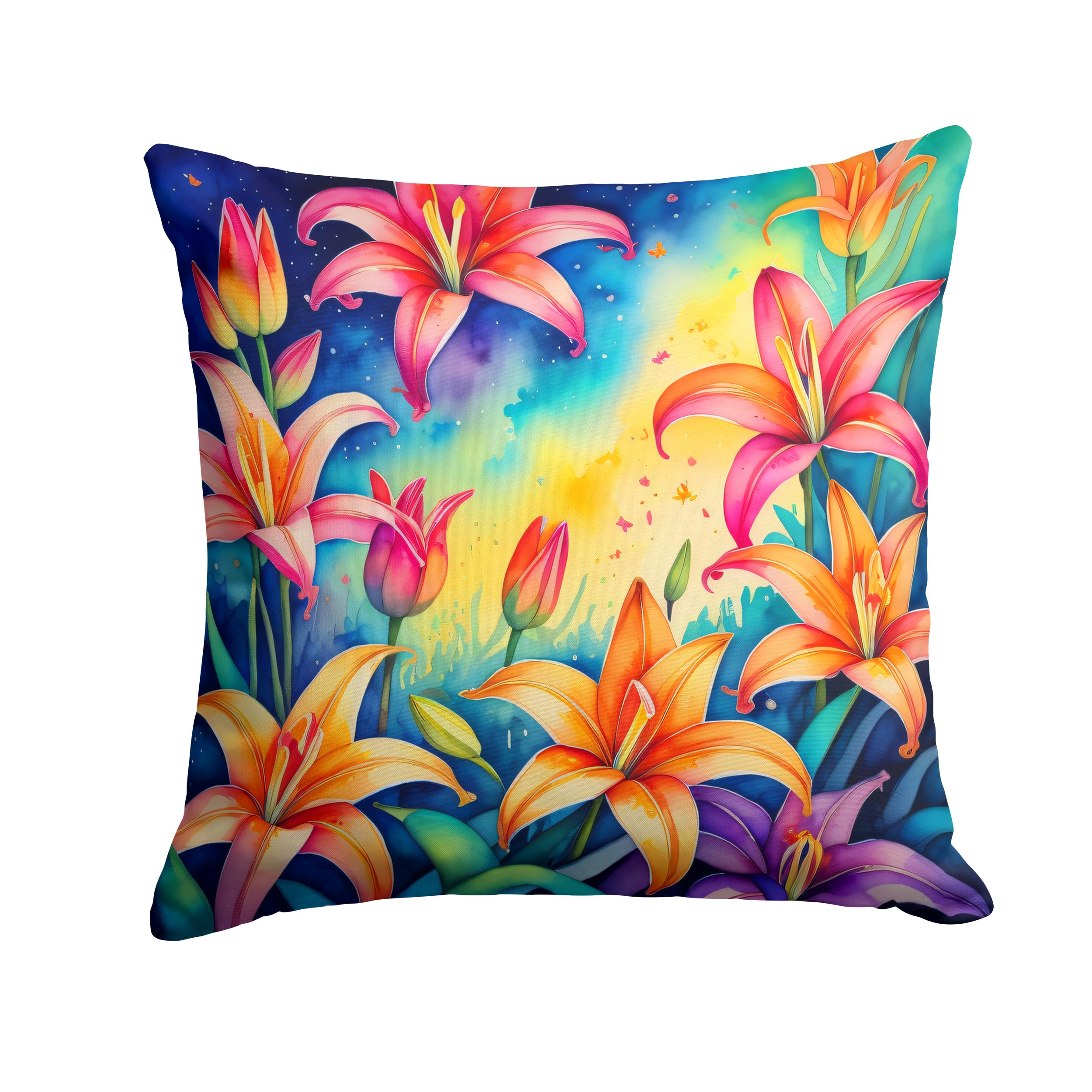 Colorful Lilies Throw Pillow