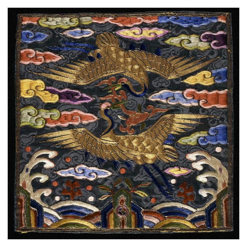 Pair of Badges (Hyungbae) of the Upper Civil Rank with Two Cranes-Paper Art-32x32”