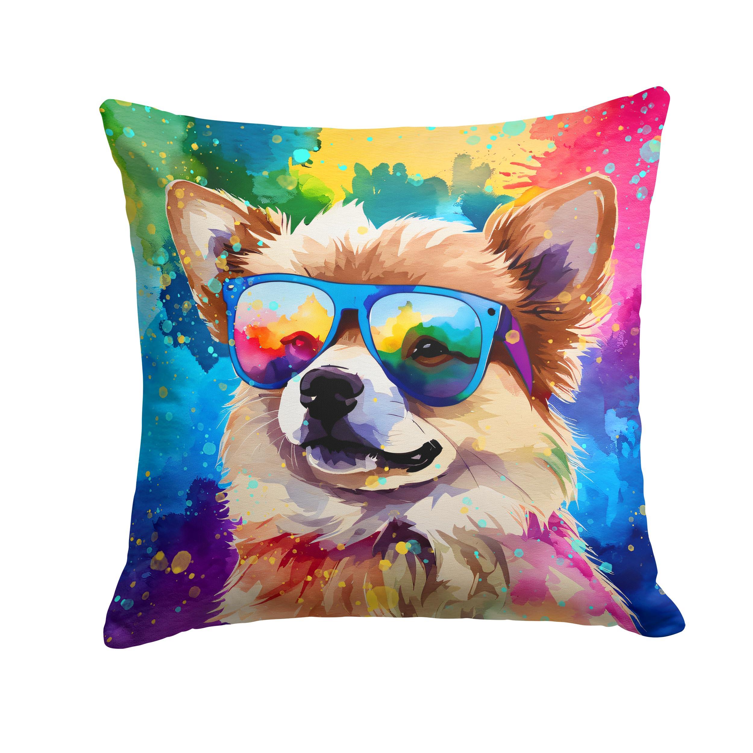 Pomeranian Hippie Dawg Throw Pillow