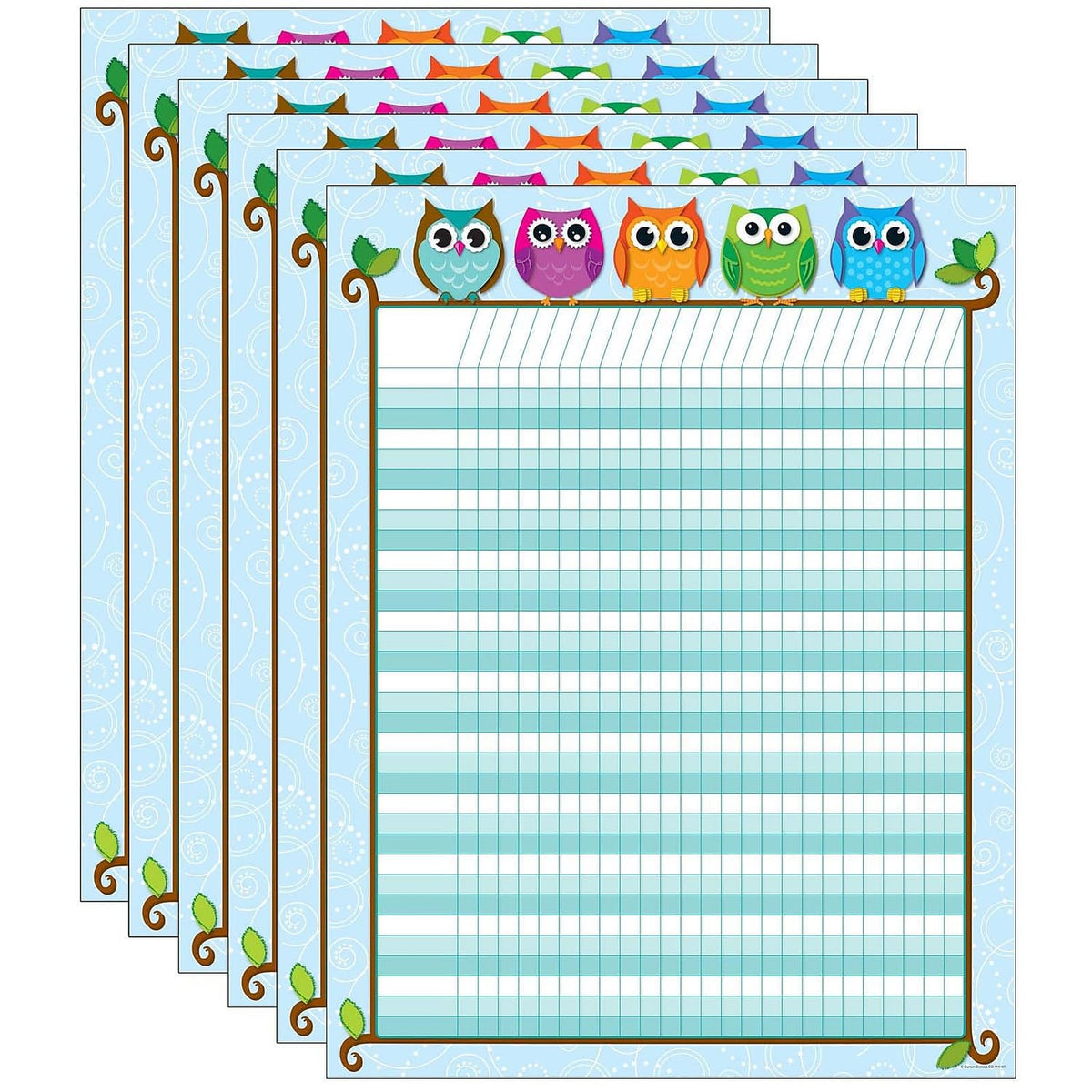 Colorful Owls Incentive Chart, Pack of 6 – Virventures