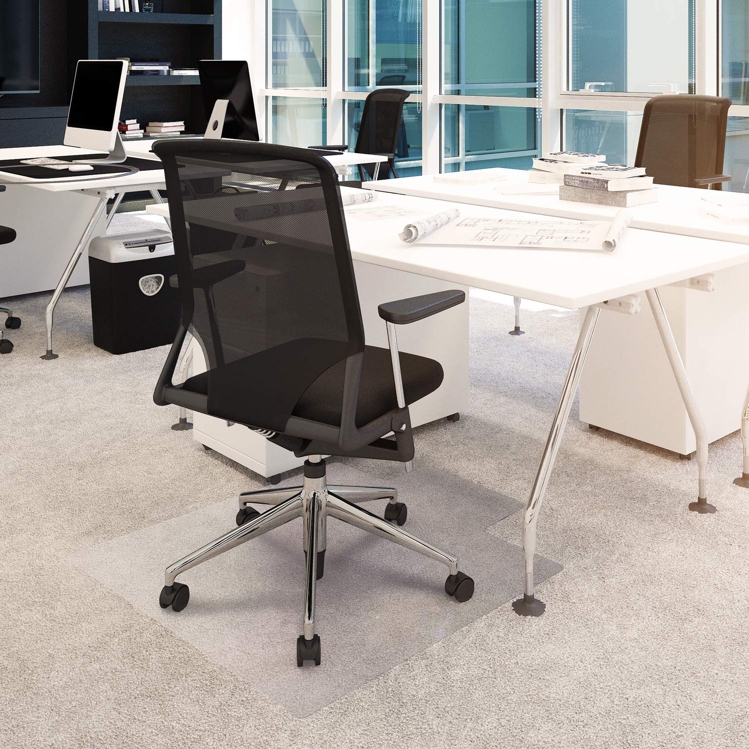 Advantagemat Vinyl Lipped Chair Mat for Carpets up to 3/8 - 48″ x 60″