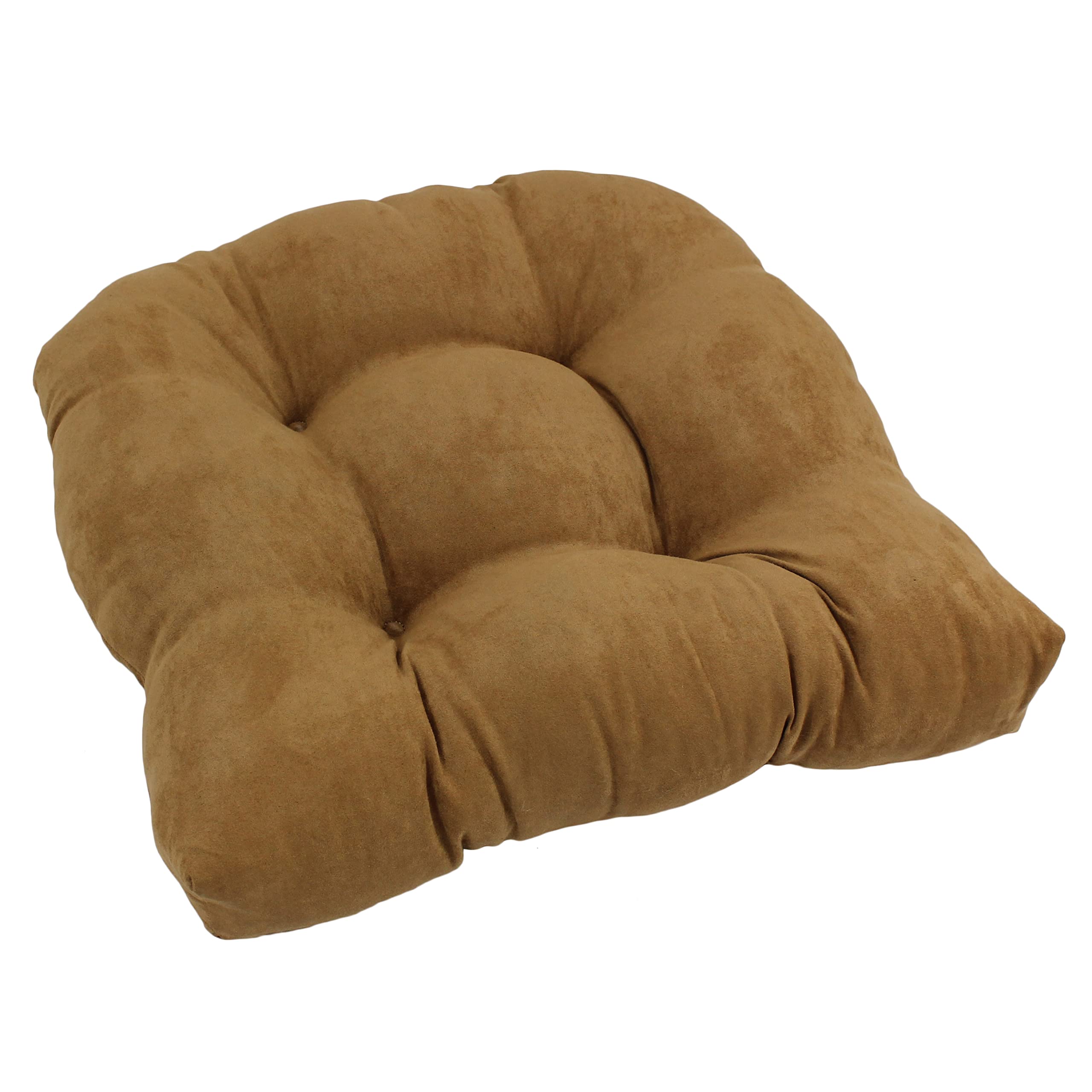 19-inch U-Shaped Micro Suede Tufted Dining Chair Cushion - Saddle Brown