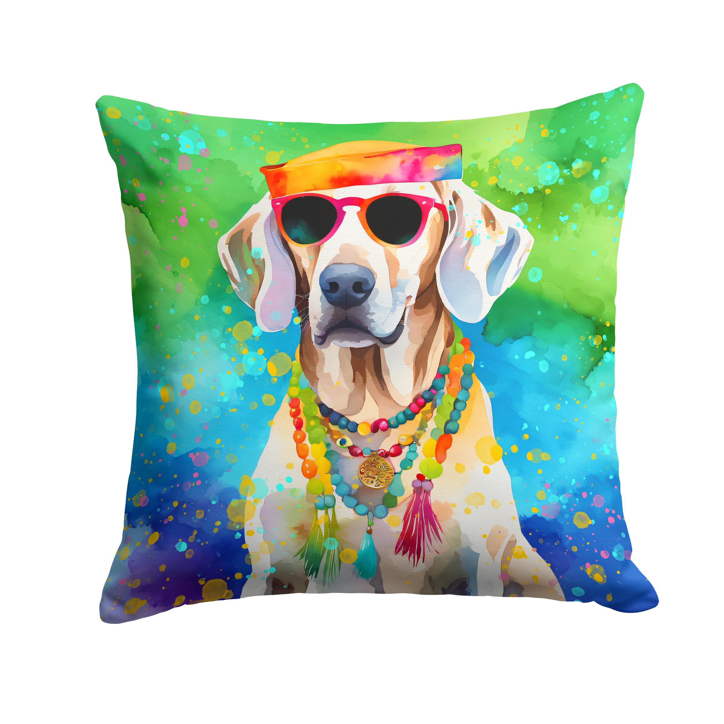 Weimaraner Hippie Dawg Throw Pillow