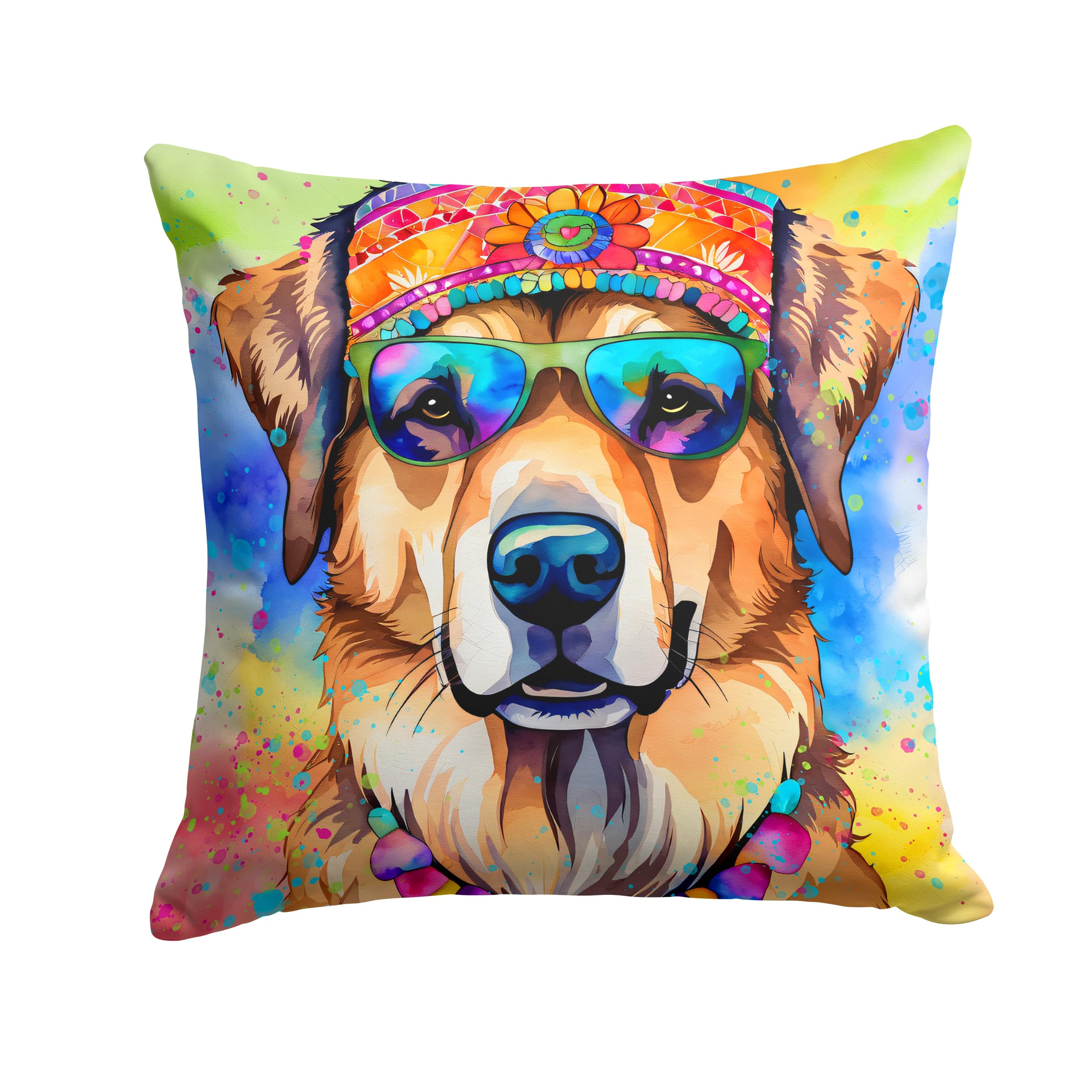 Hippie Dawg Throw Pillow