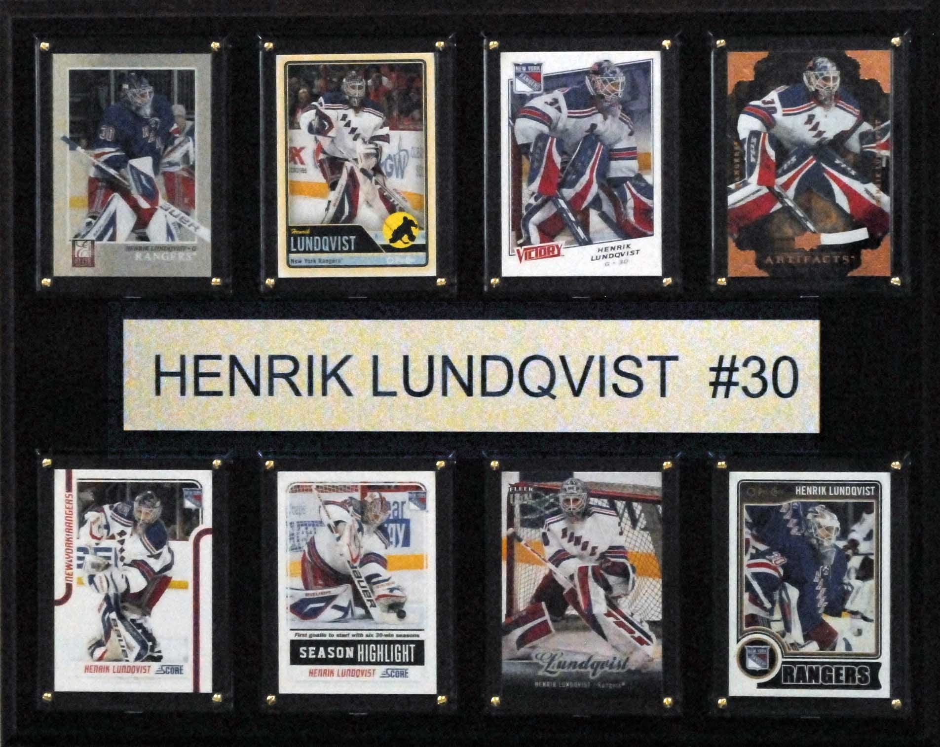 NHL 12x15″ Henrik Lundqvist New York Rangers 8-Card Plaque