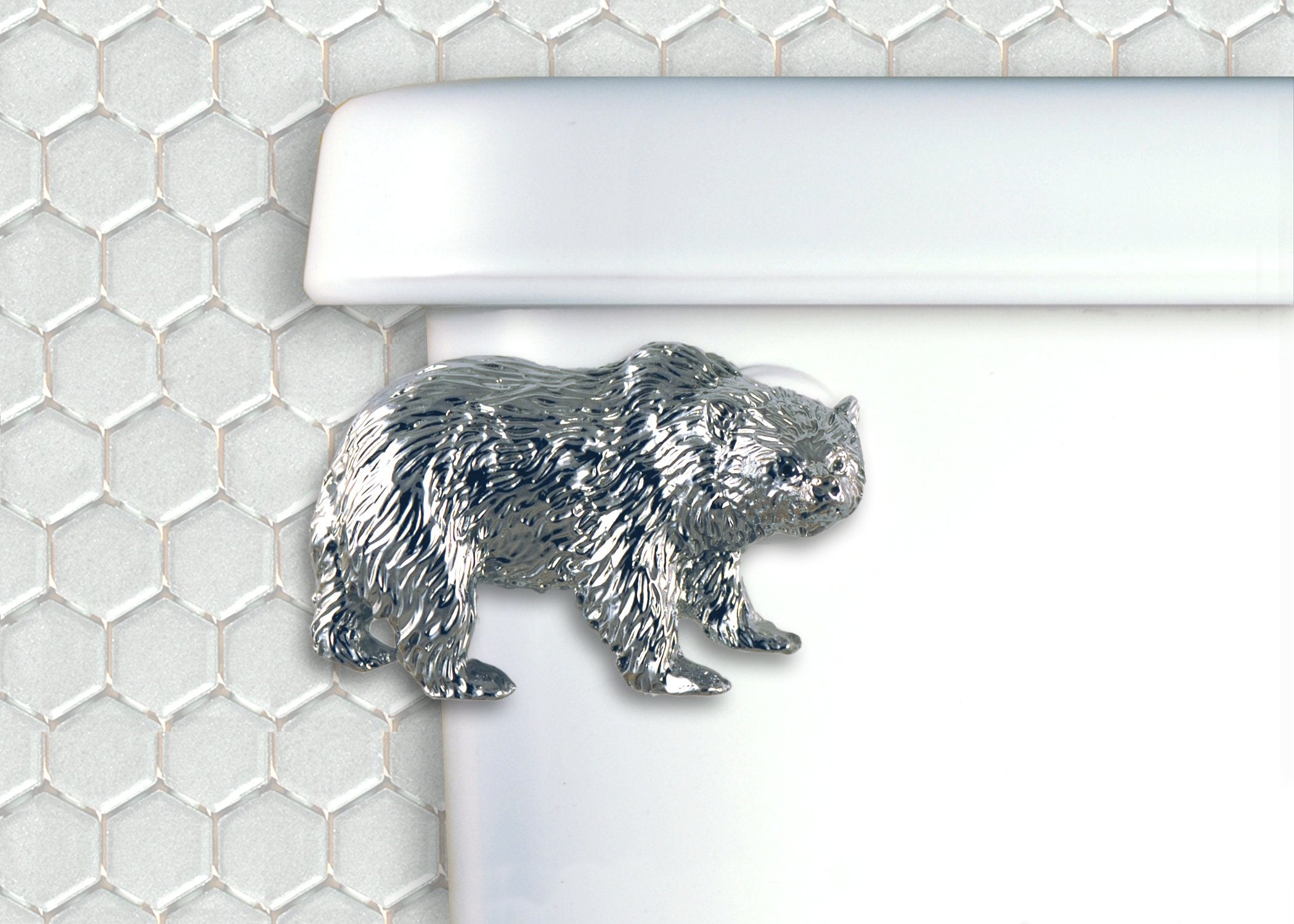 Bear Toilet Flush Handle- Front Mount in Chrome Finish
