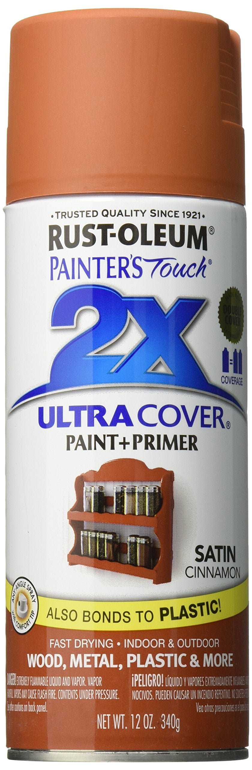 Rust-Oleum 249084 Painter'S Touch 2X Ultra Cover, 12 Ounce (Pack Of 1), Satin Cinnamon