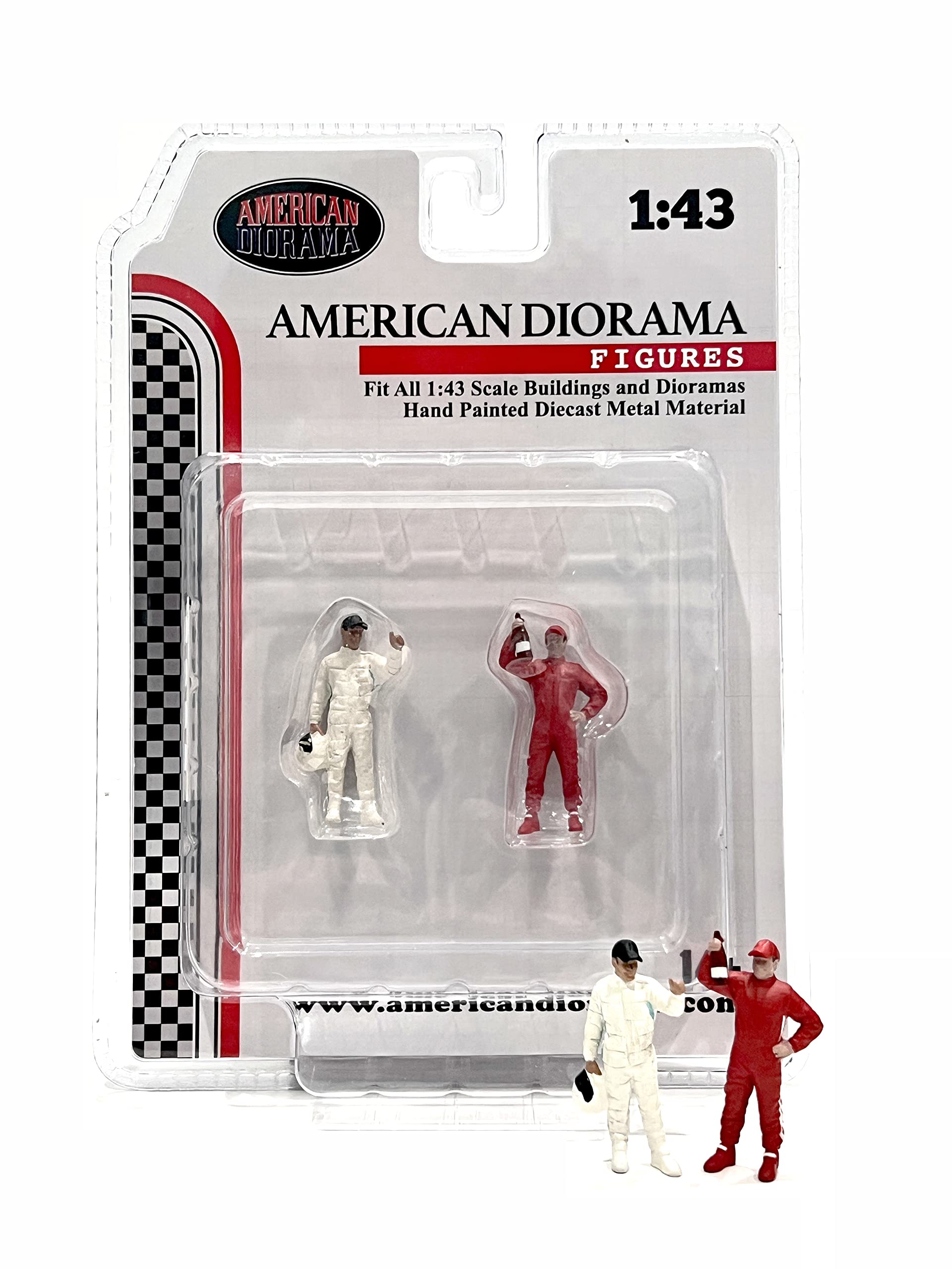 Racing Legends 2000s Set of 2 Diecast Figures for 1/43 Scale Models by American Diorama