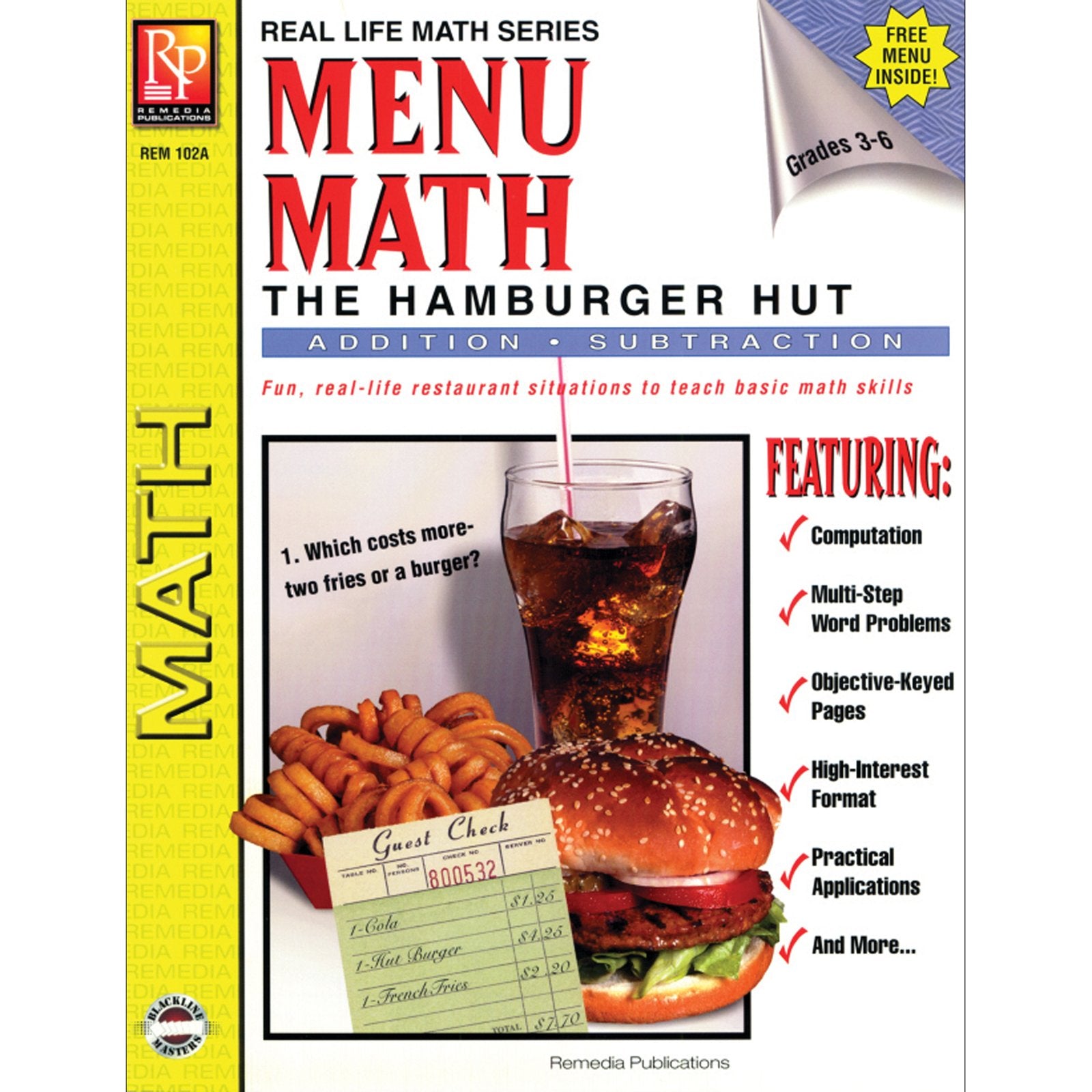 Menu Math, The Hamburger Hut Book, Addition & Subtraction – Virventures