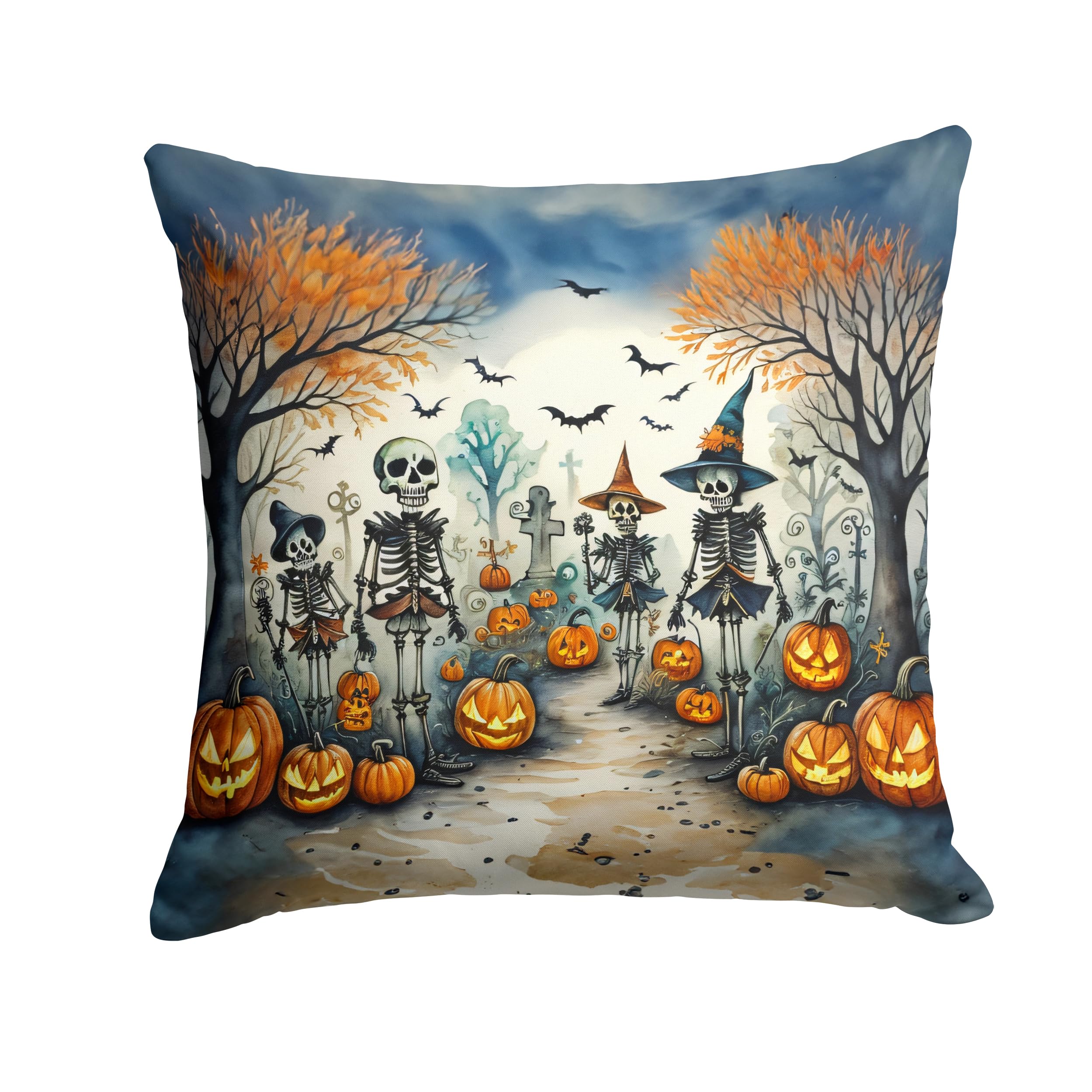 Calacas Skeletons Spooky Halloween Throw Pillow