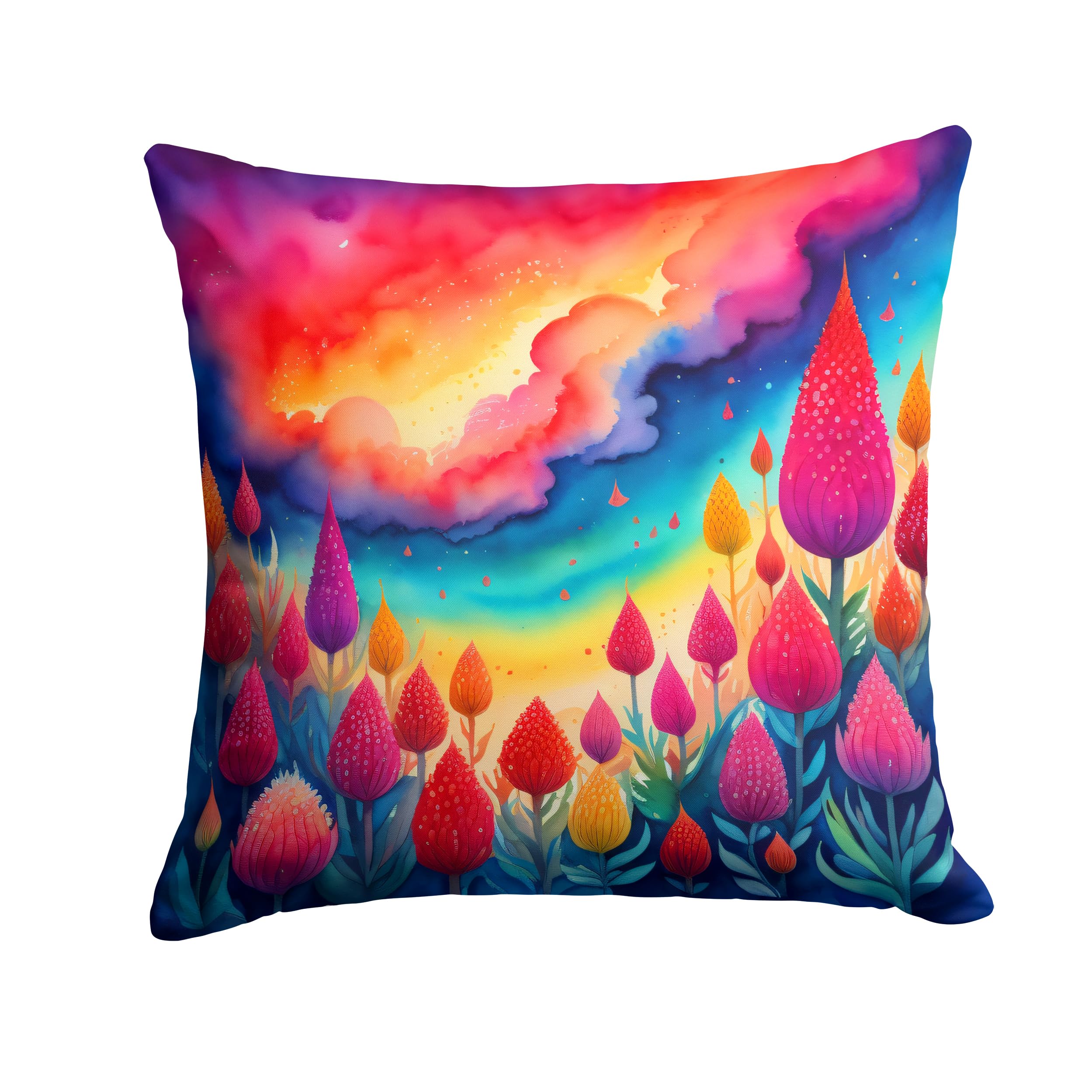 Colorful Celosia Throw Pillow
