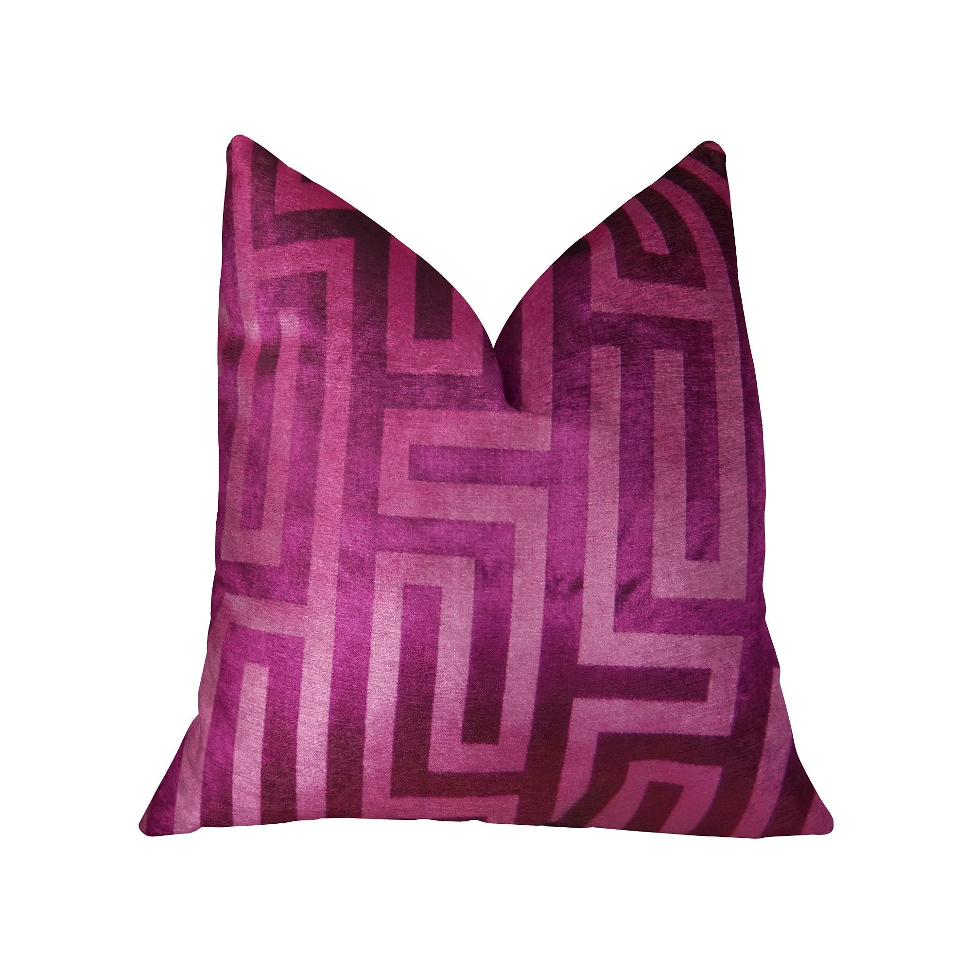 Plutus Cesire Velvet Maze Handmade Throw Pillow, (Double sided  24 x 24″)″