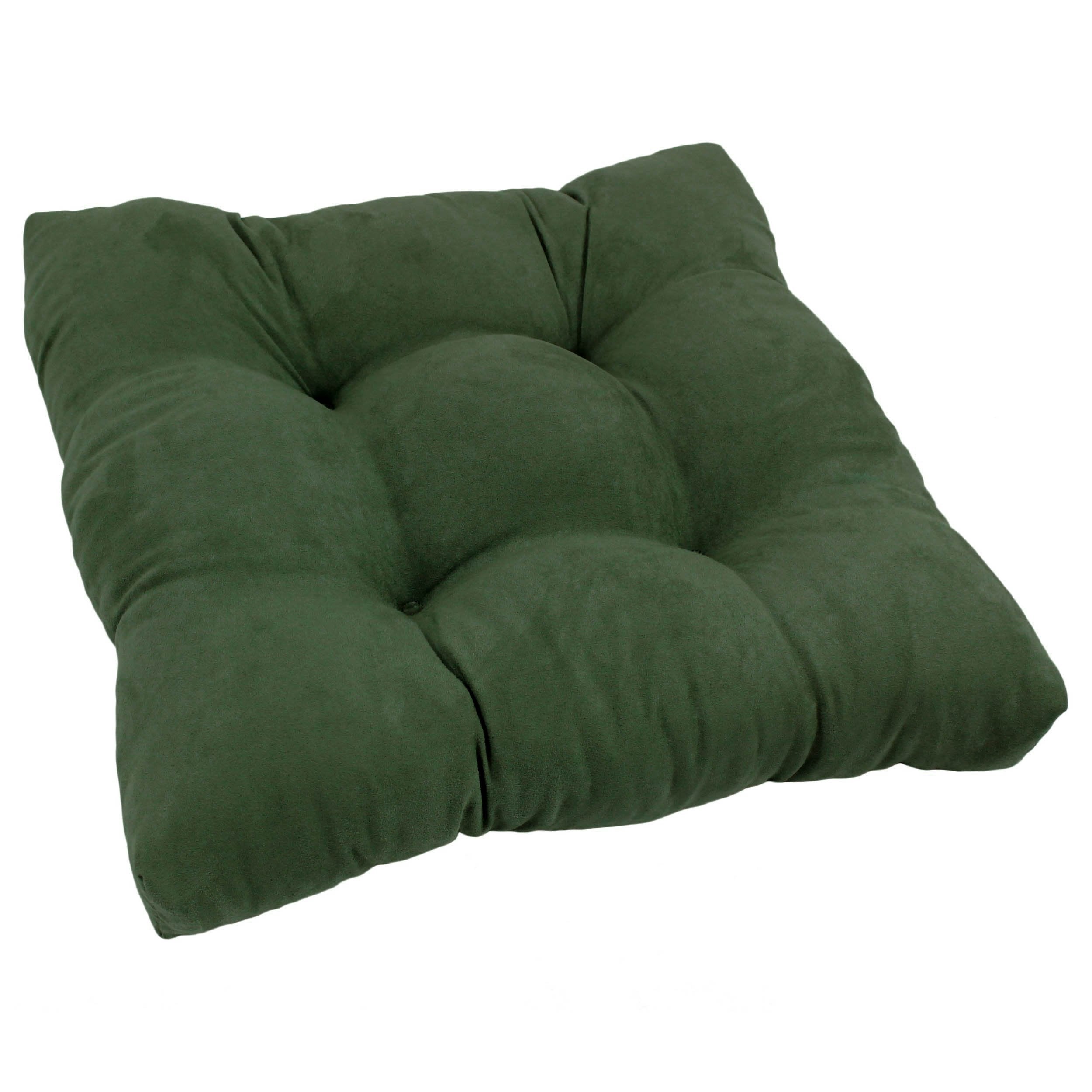 19-inch Squared Microsuede Tufted Dining Chair Cushion - Hunter Green