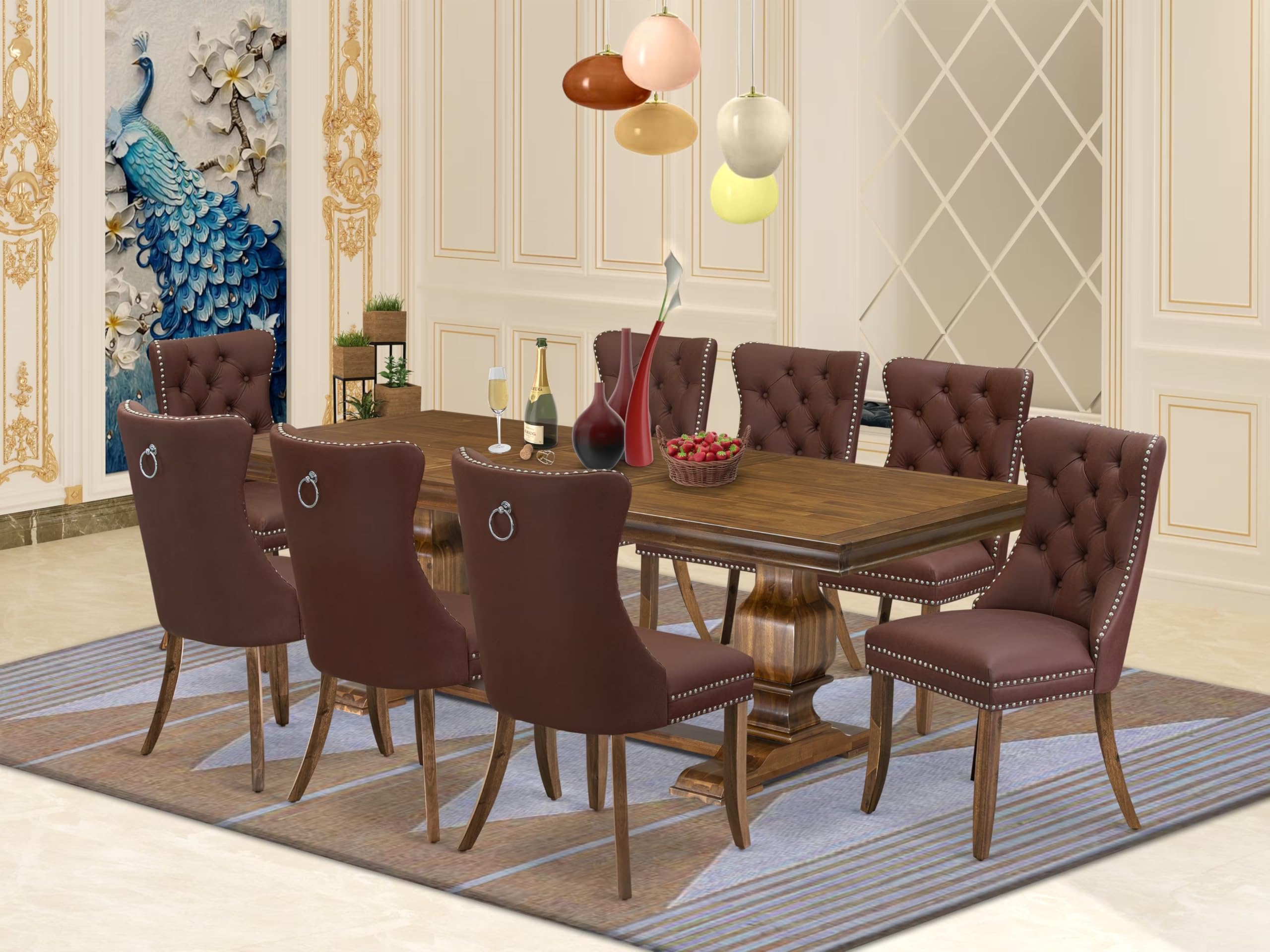 9 piece Mid Century Dining Table Set a Dining Table and 8 Kitchen Chairs