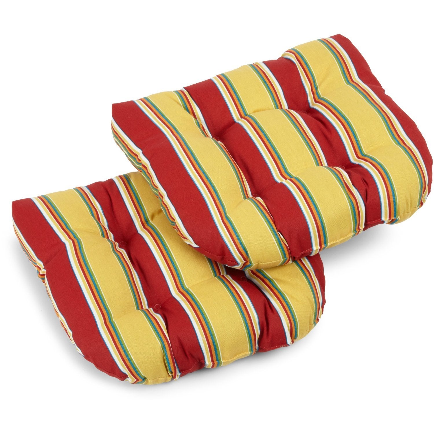 19-inch U-Shaped Outdoor Spun Polyester Tufted Dining Chair Cushion (Set of 2) - Haliwell Multi