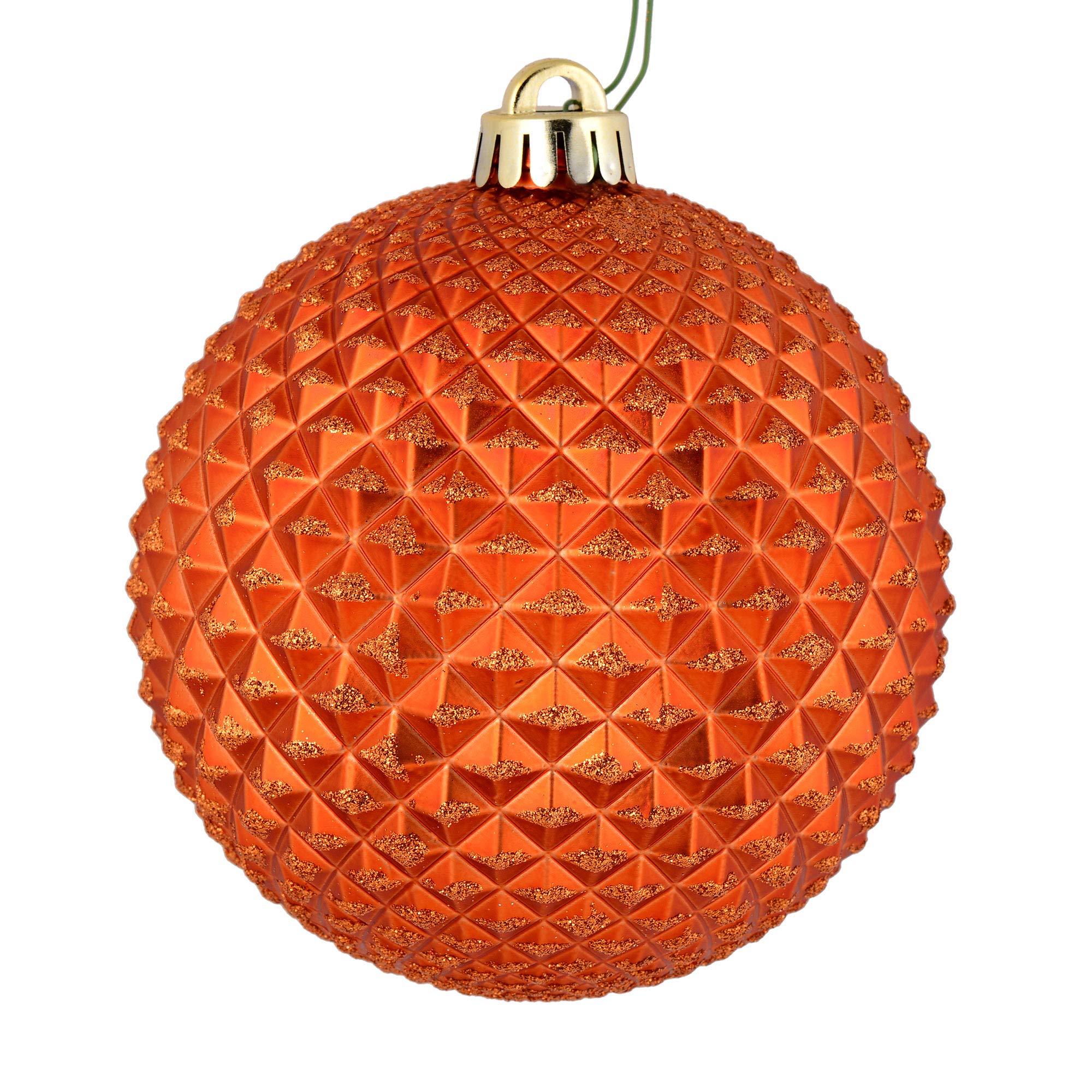 Casafoyer  6” Brn Orange Durian Glitt Ball Dril 4Bg - N188718D - (Pack Of 2)