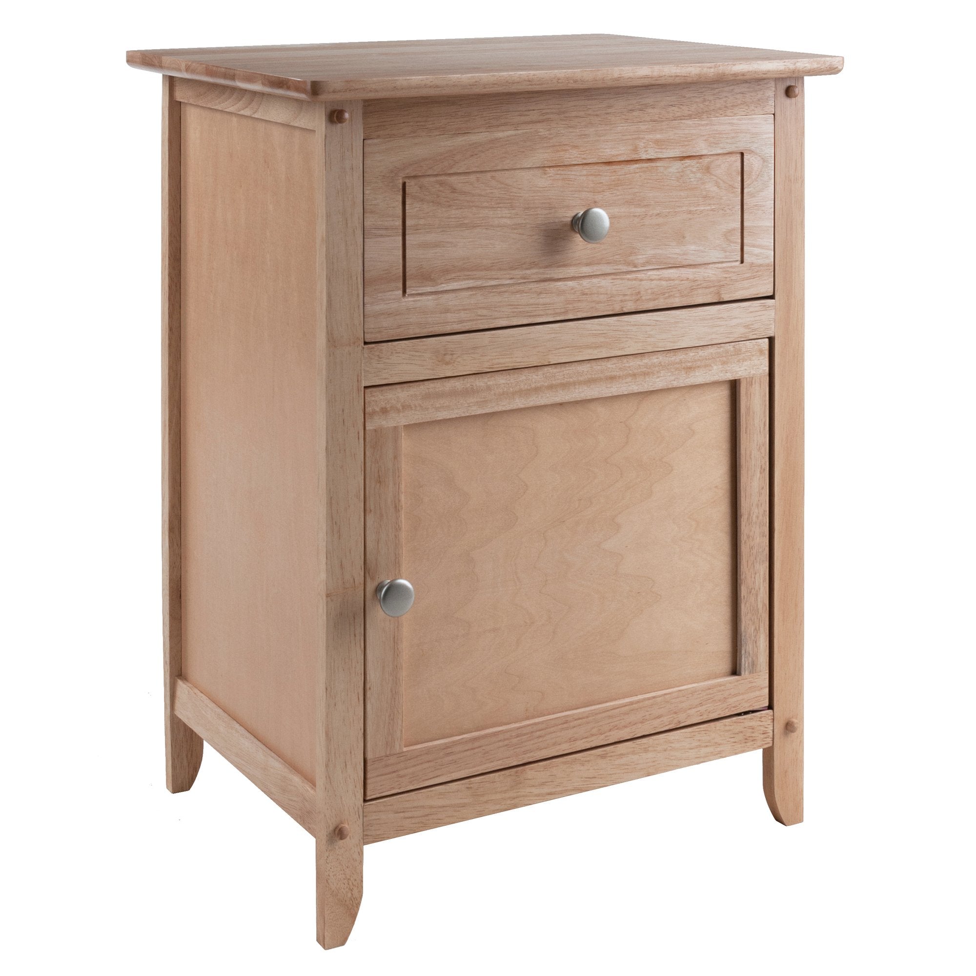 Casafoyer Versatile Wood End Table with Satin Nickel Knobs, Natural Finish