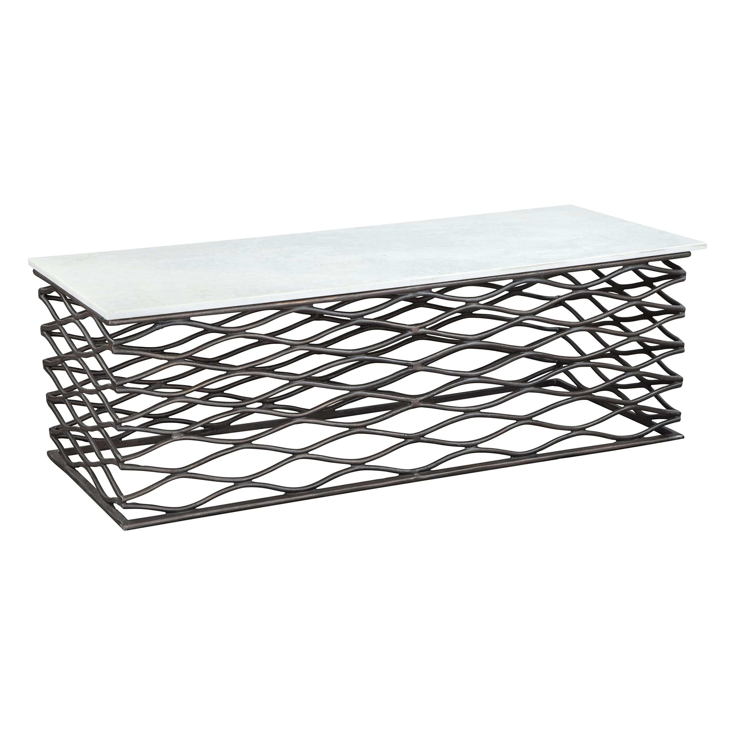 Zuo Duchess Coffee Table White & Antique Bronze
