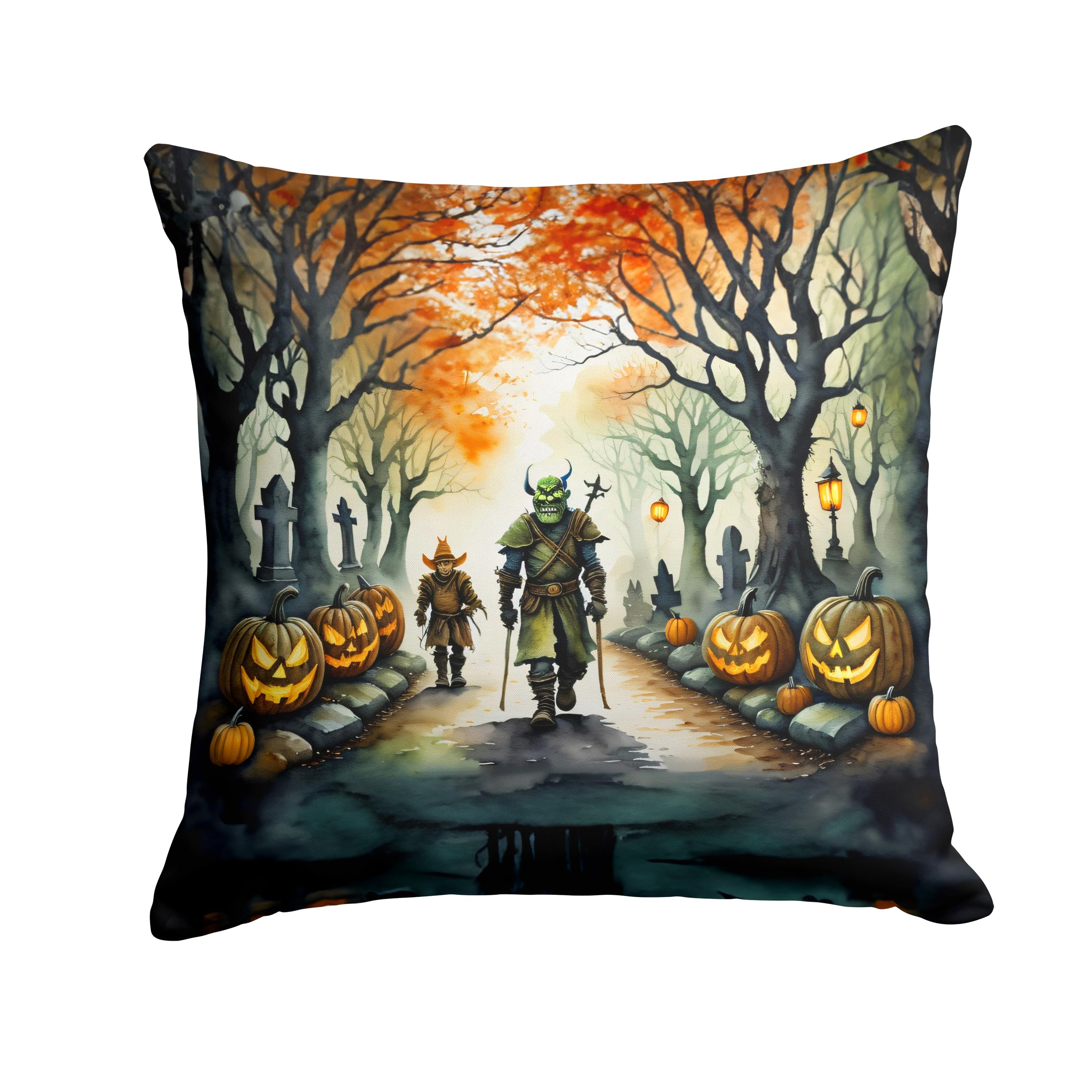 Orcs Spooky Halloween Throw Pillow