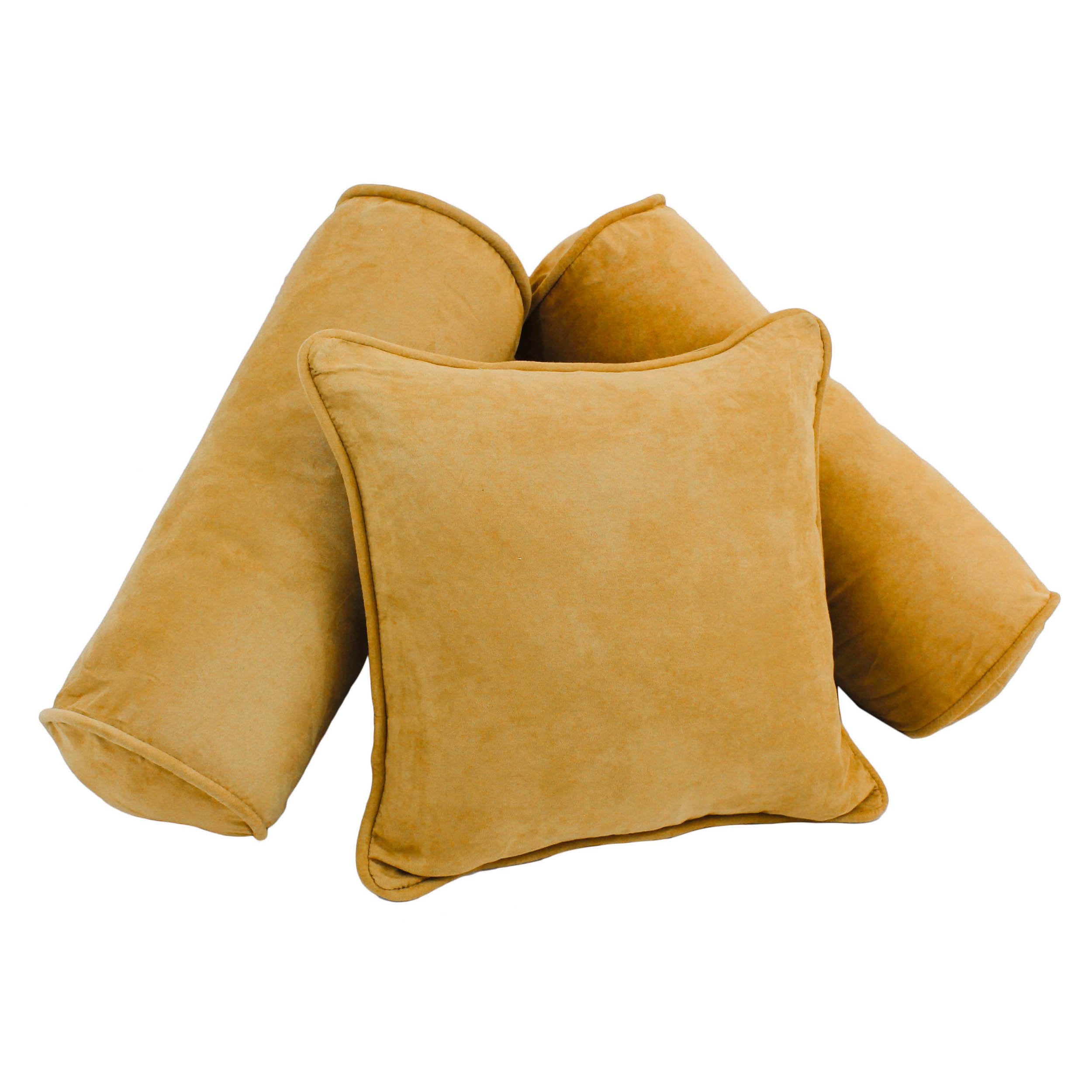 Double-corded Solid Microsuede Throw Pillows with Inserts (Set of 3) - Lemon