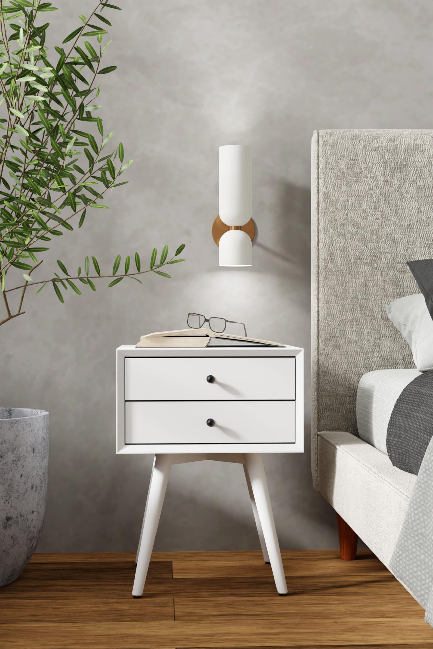 Flynn Small Nightstand, White