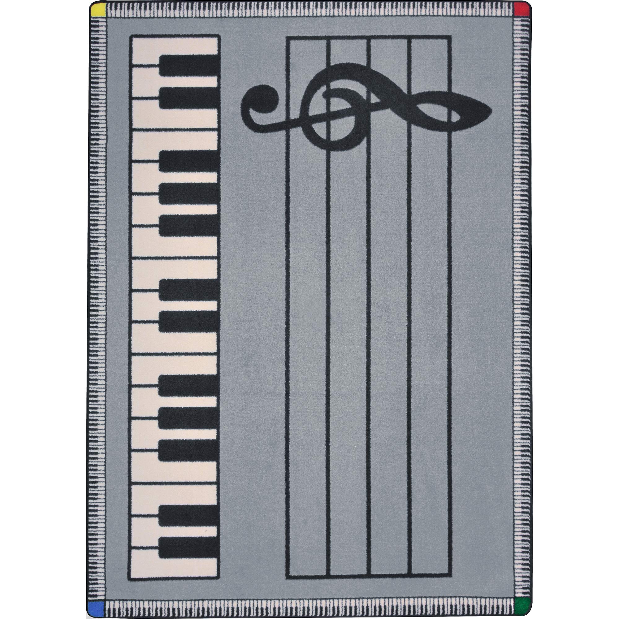 Play Along 54 x 78??area rug in color Gray w/ keys