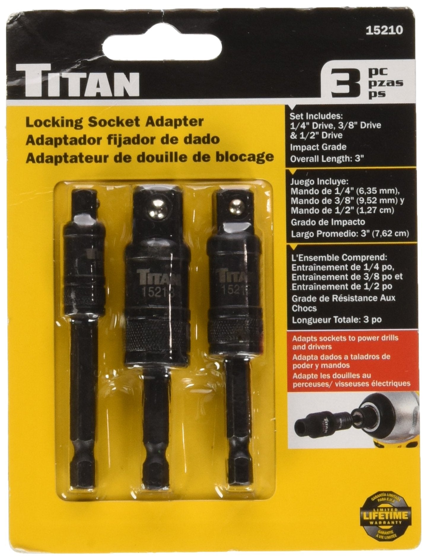 3 LOCKING SOCKET ADAPTER SET