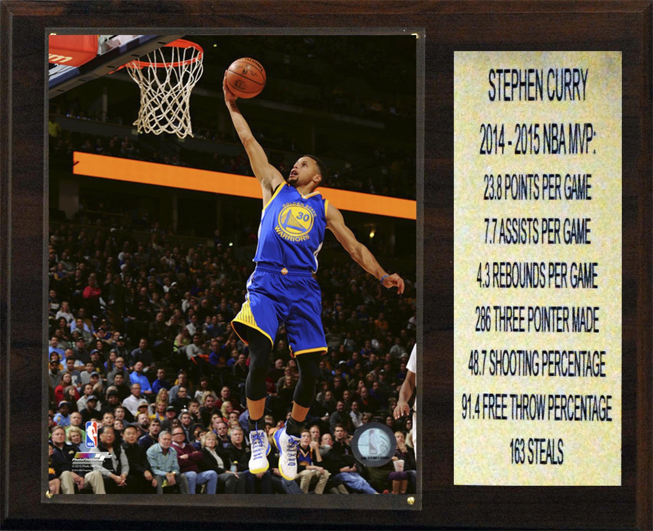 NBA 12x15″ Stephen Curry Golden State Warriors Player Plaque