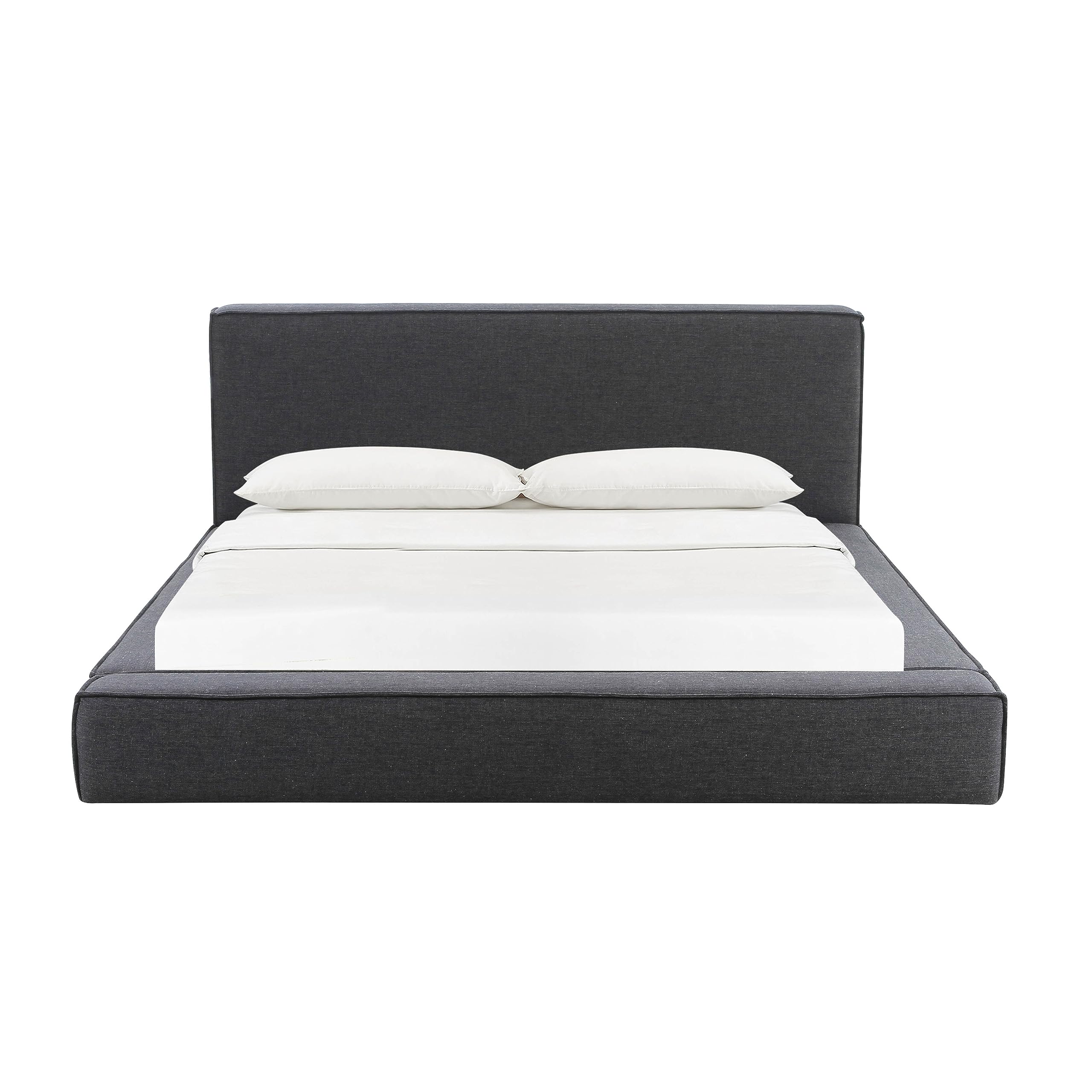 Olafur Black Linen Queen Bed