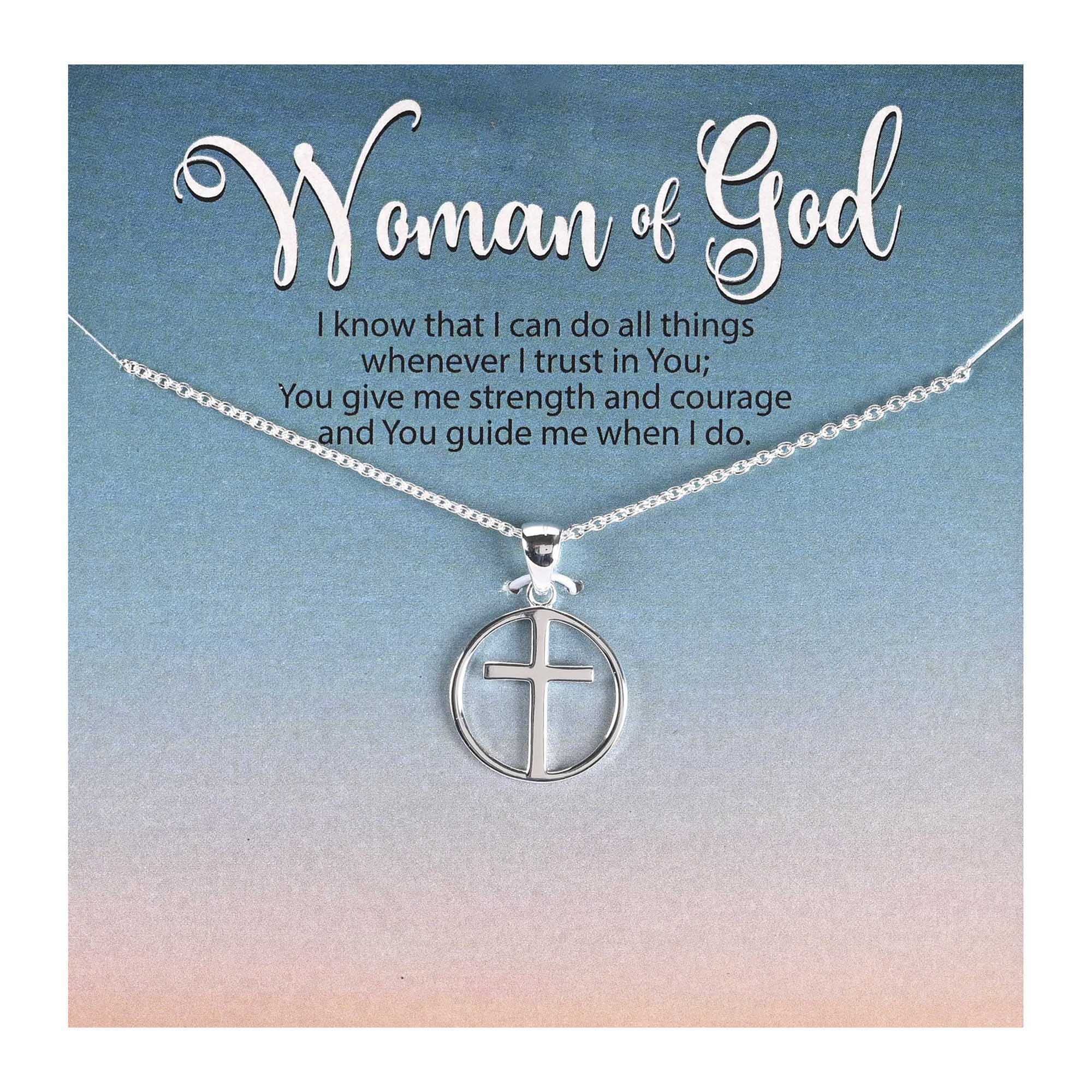 Necklace Open Circle With Cross