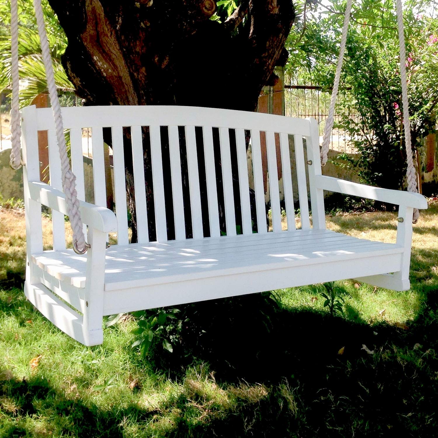 Royal Fiji Acacia Outdoor 2-seater Hanging Swing - Antique White