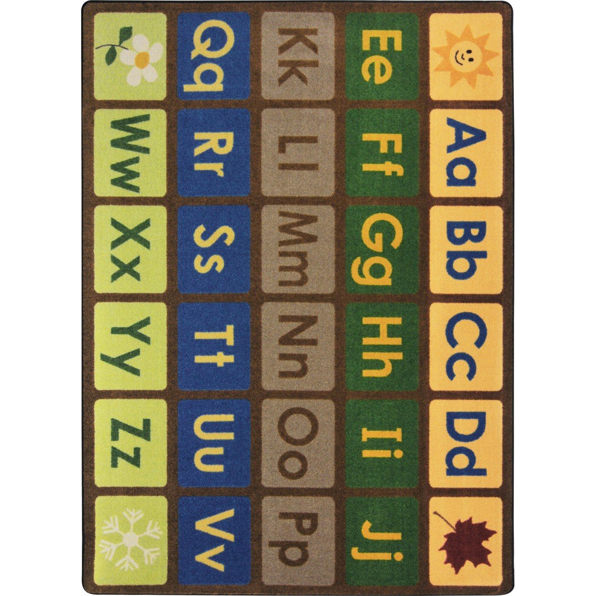 Any Day Alphabet 78 x 109??area rug in color Earthtone