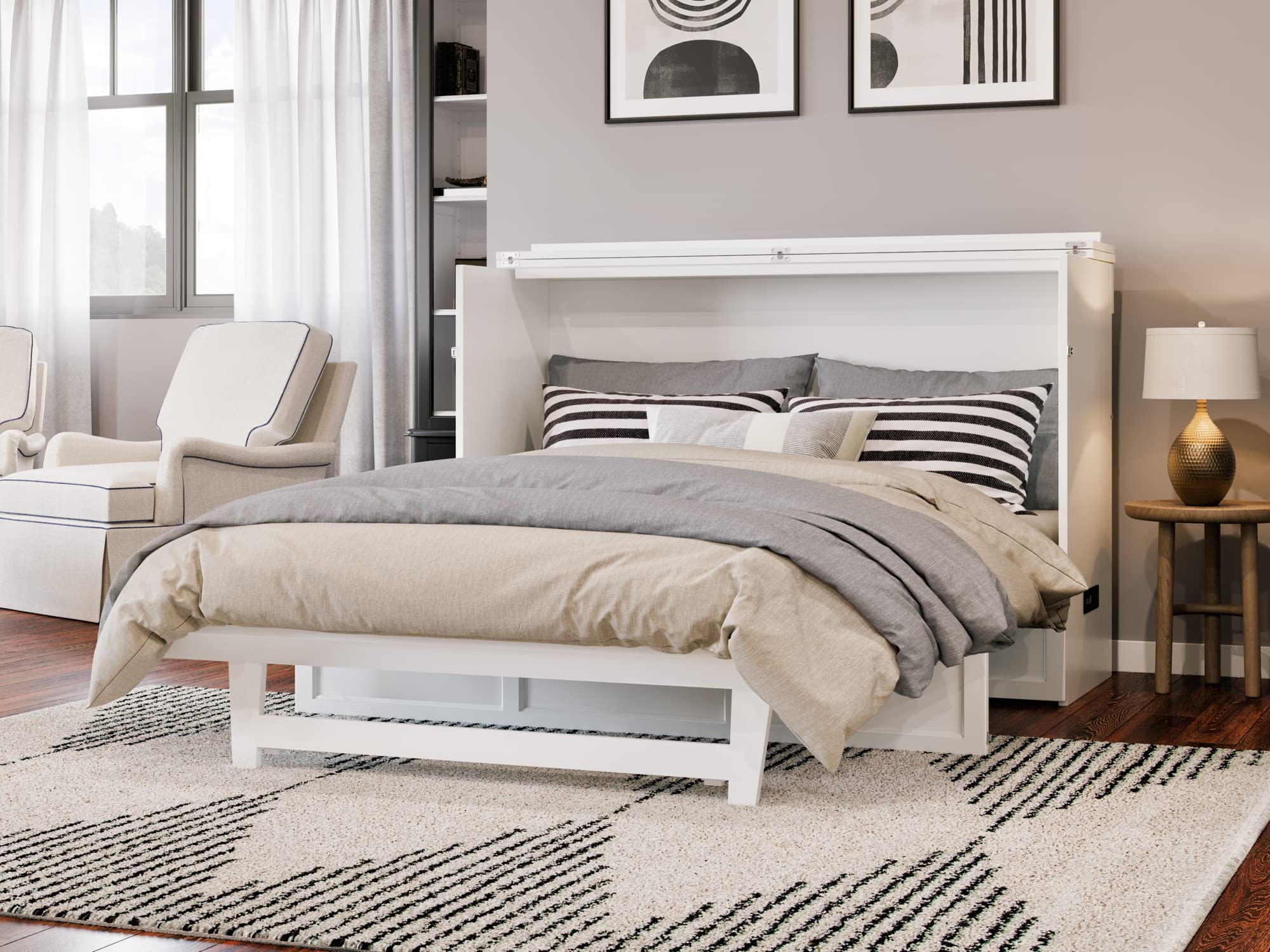 Northfield Queen Murphy Bed Chest in White