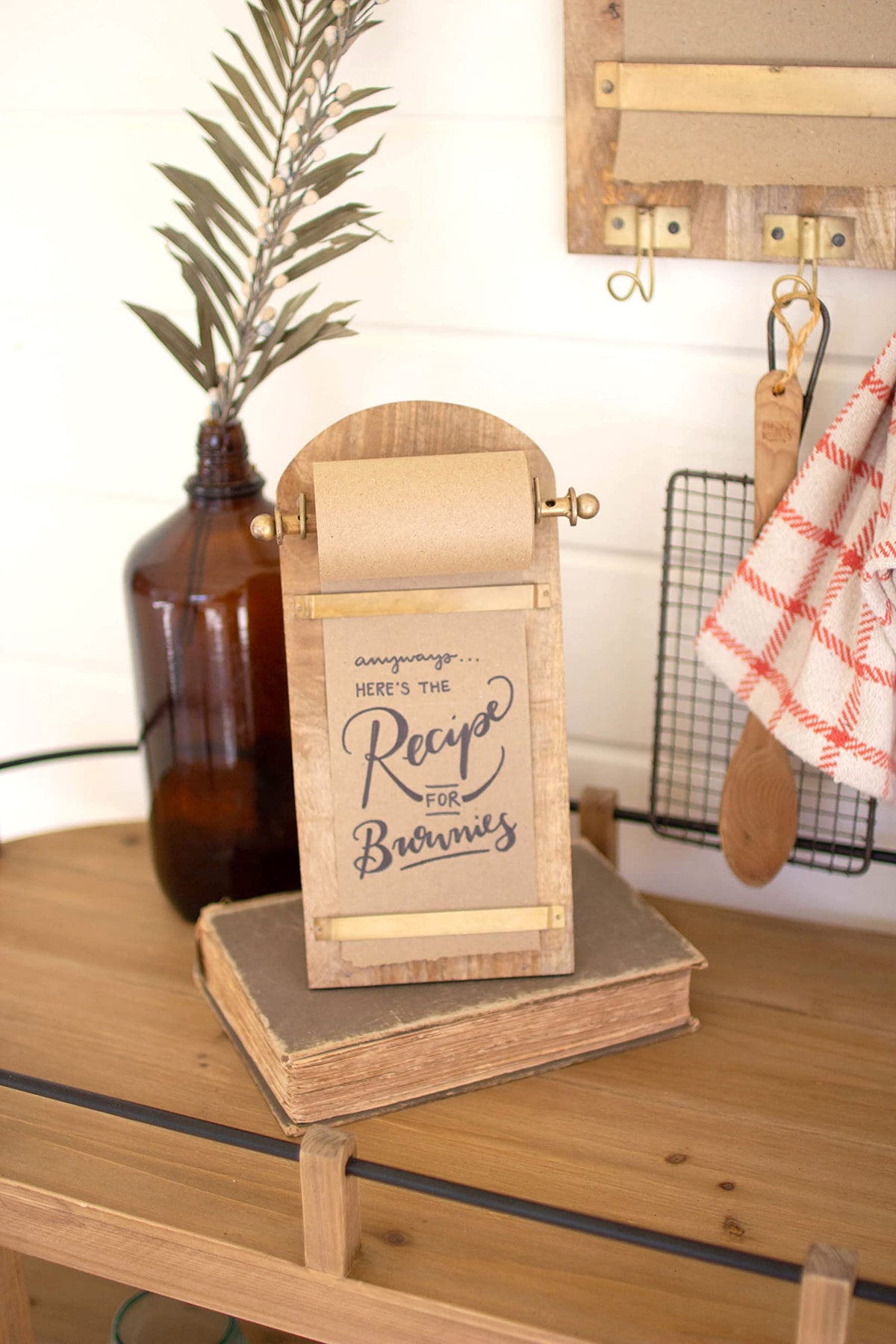 Kalalou Nde1465 Wooden Table Top Note Roll