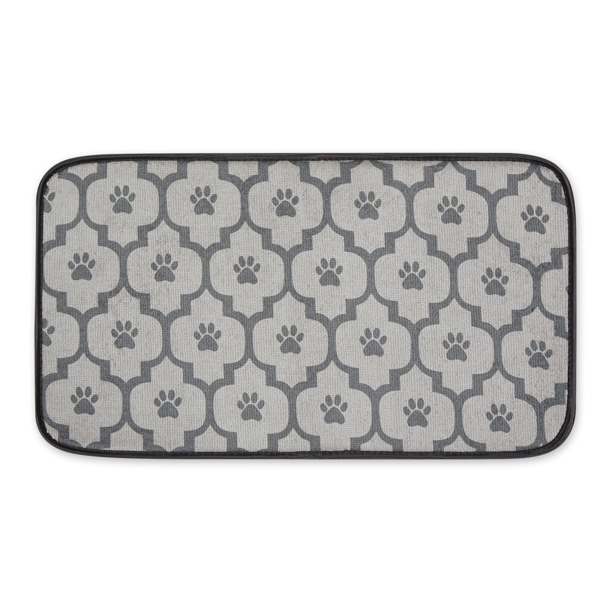 Bone Dry Machine Washable, Ultra Absorbent Pet Mat, 10X18, Gray Lattic