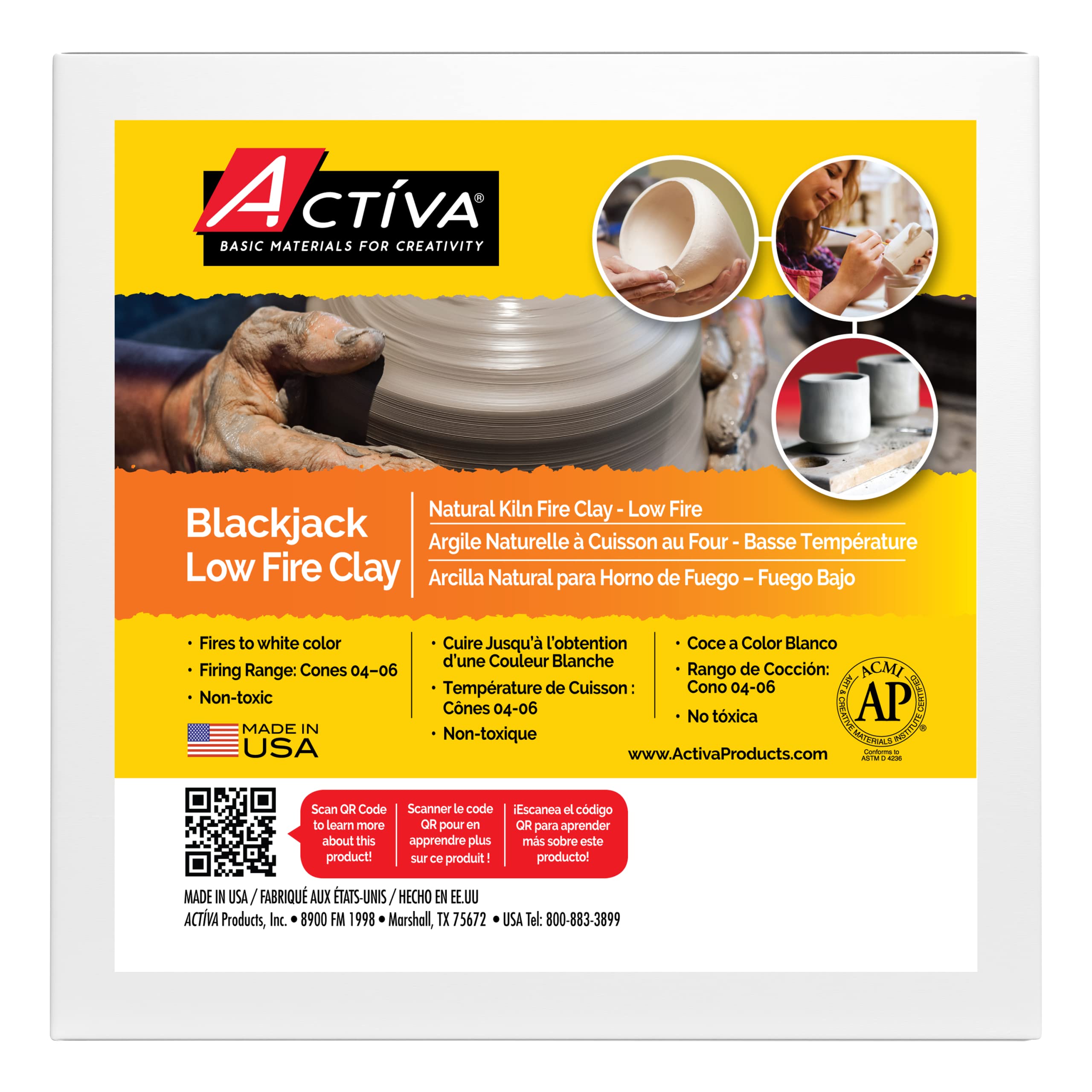 ACTIVA BlackJack Clay (Low Fire) Earthenware Clay 5 lbs.