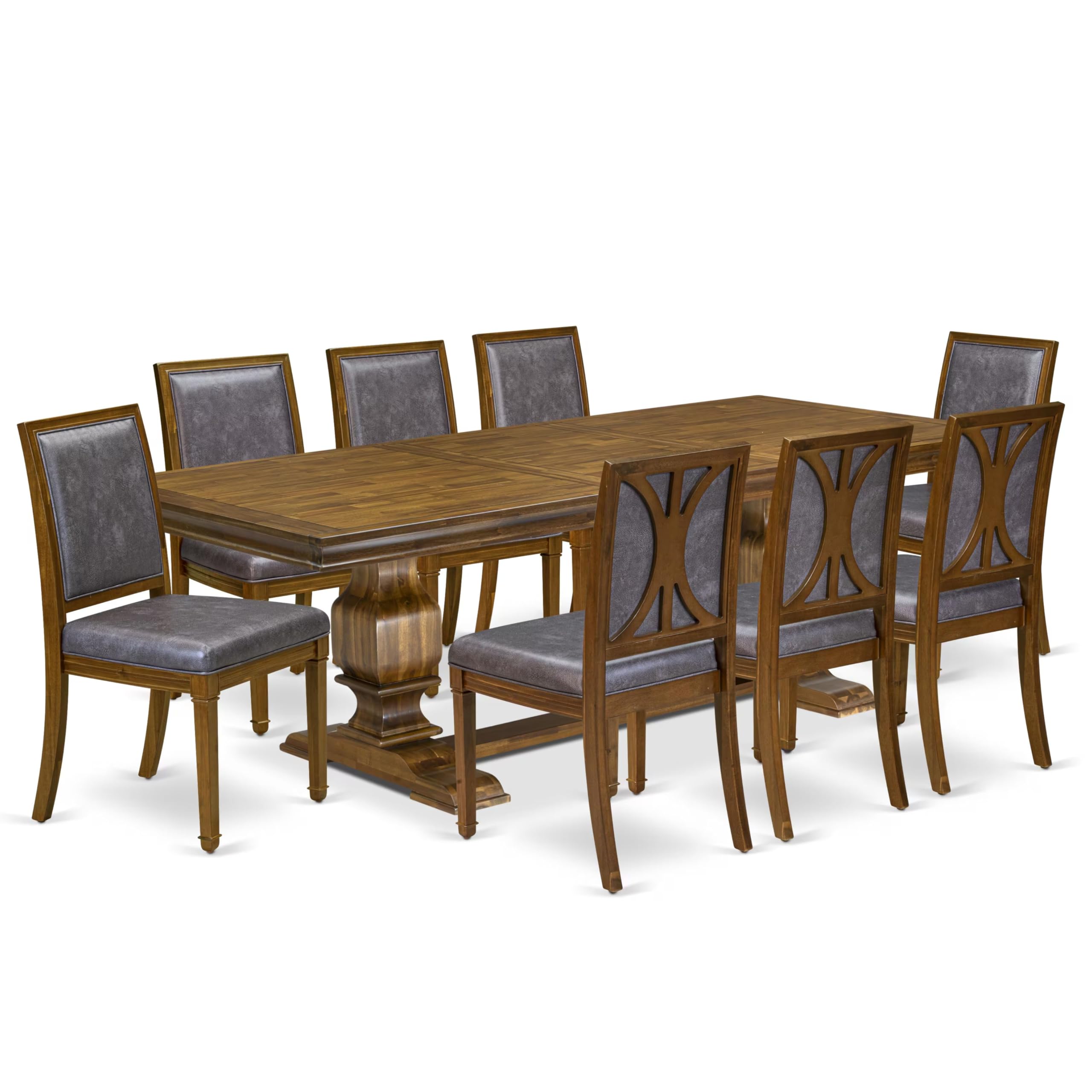 9 piece Kitchen Table Set includes a Dining Table and 8 Dining room Chairs
