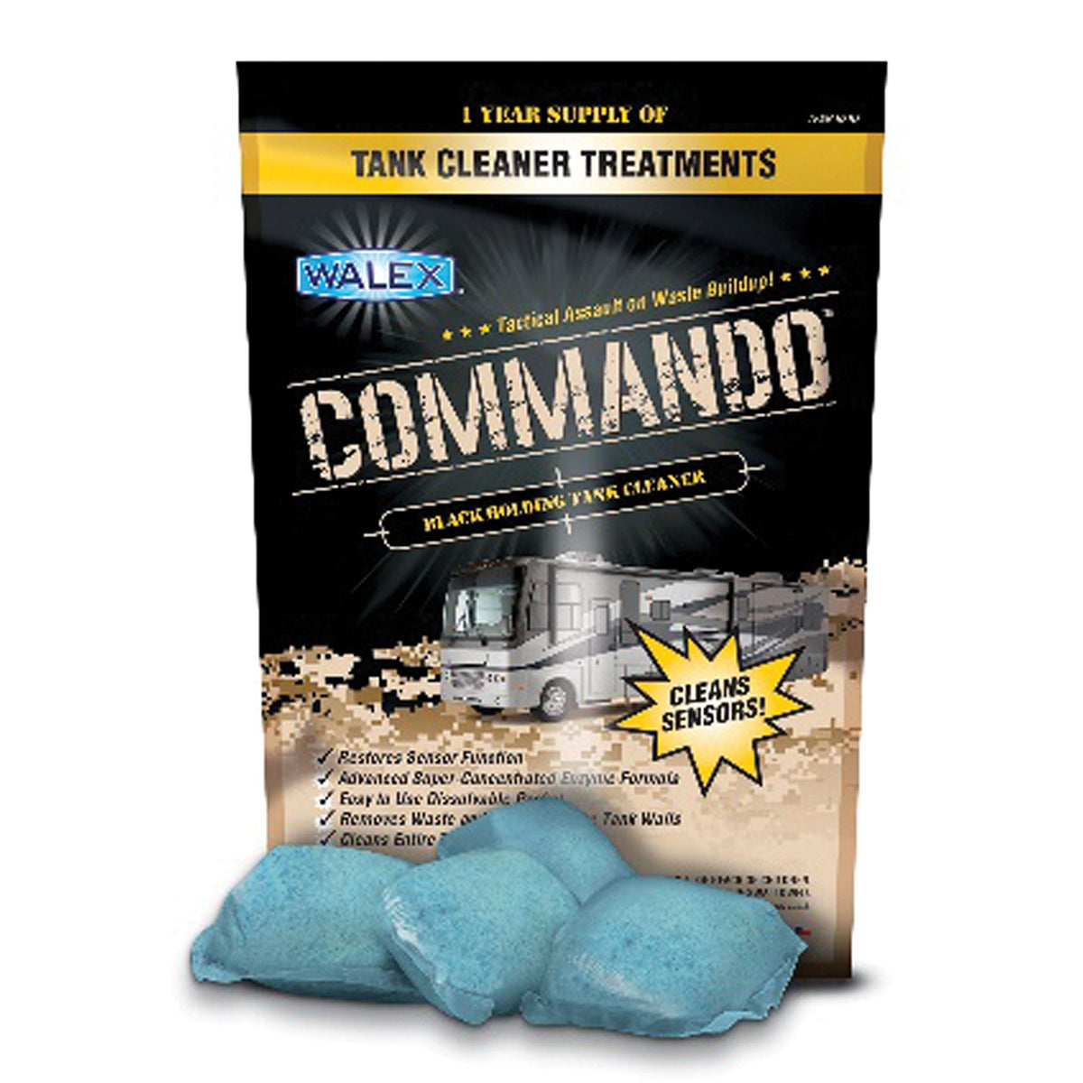 Walex Cmdobk Commando Black Tank Cleaner, 40 Pack Drop-Ins