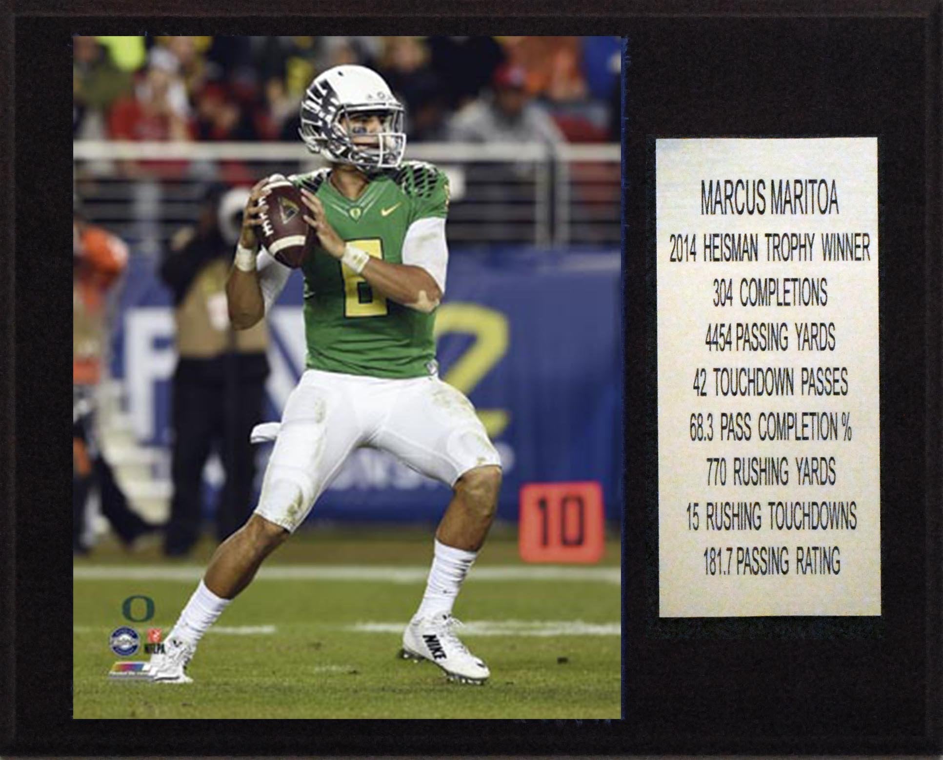 NCAA Football 12x15″ Marcus Mariota Oregon Ducks Career Stat Plaque