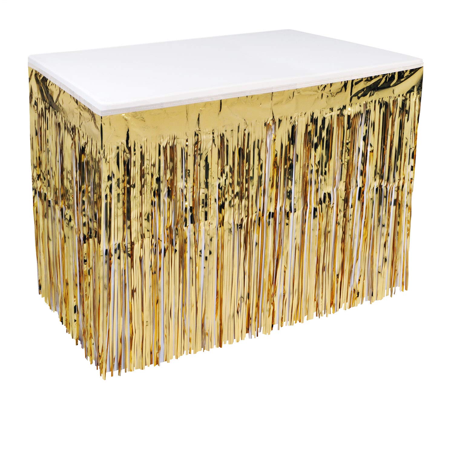 Pkgd 1-Ply FR Metallic Table Skirting