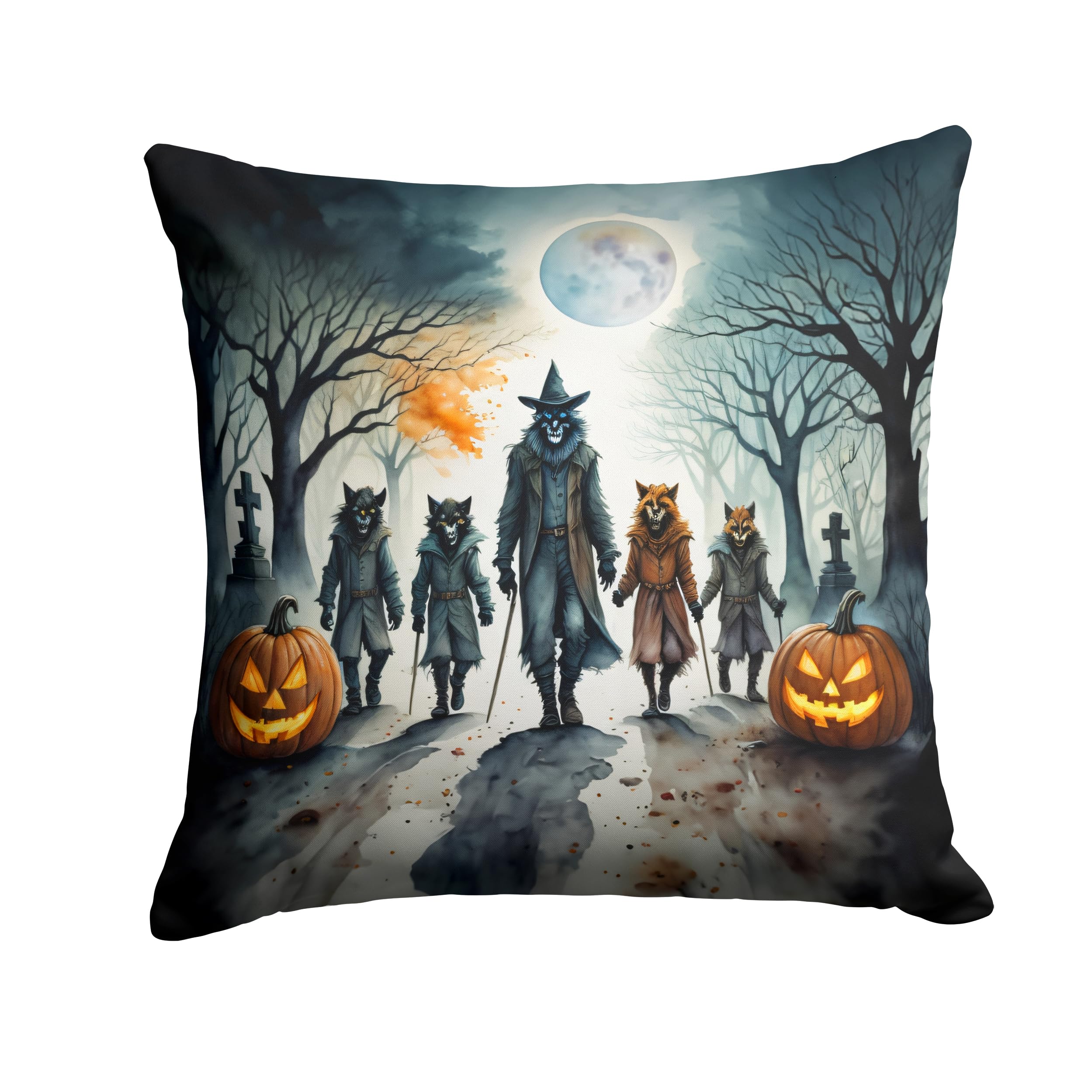 Werewolves Spooky Halloween Throw Pillow