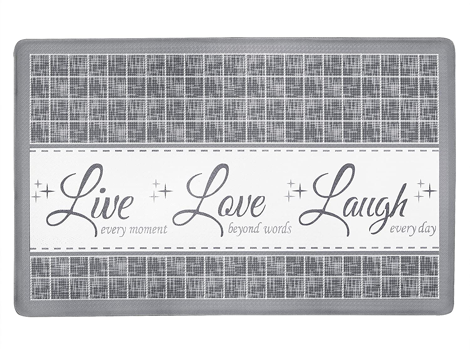Anti Fatigue Mat 18x30 - Live, Love, Laugh - Grey