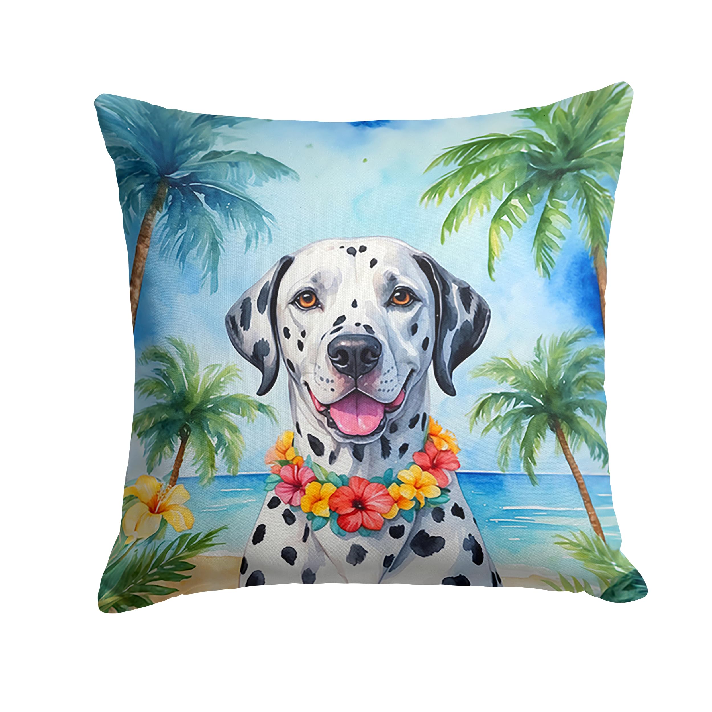 Carolines Treasures Luau Party Decorative Throw Pillow, 18Hx18W, Dalmatian 6420