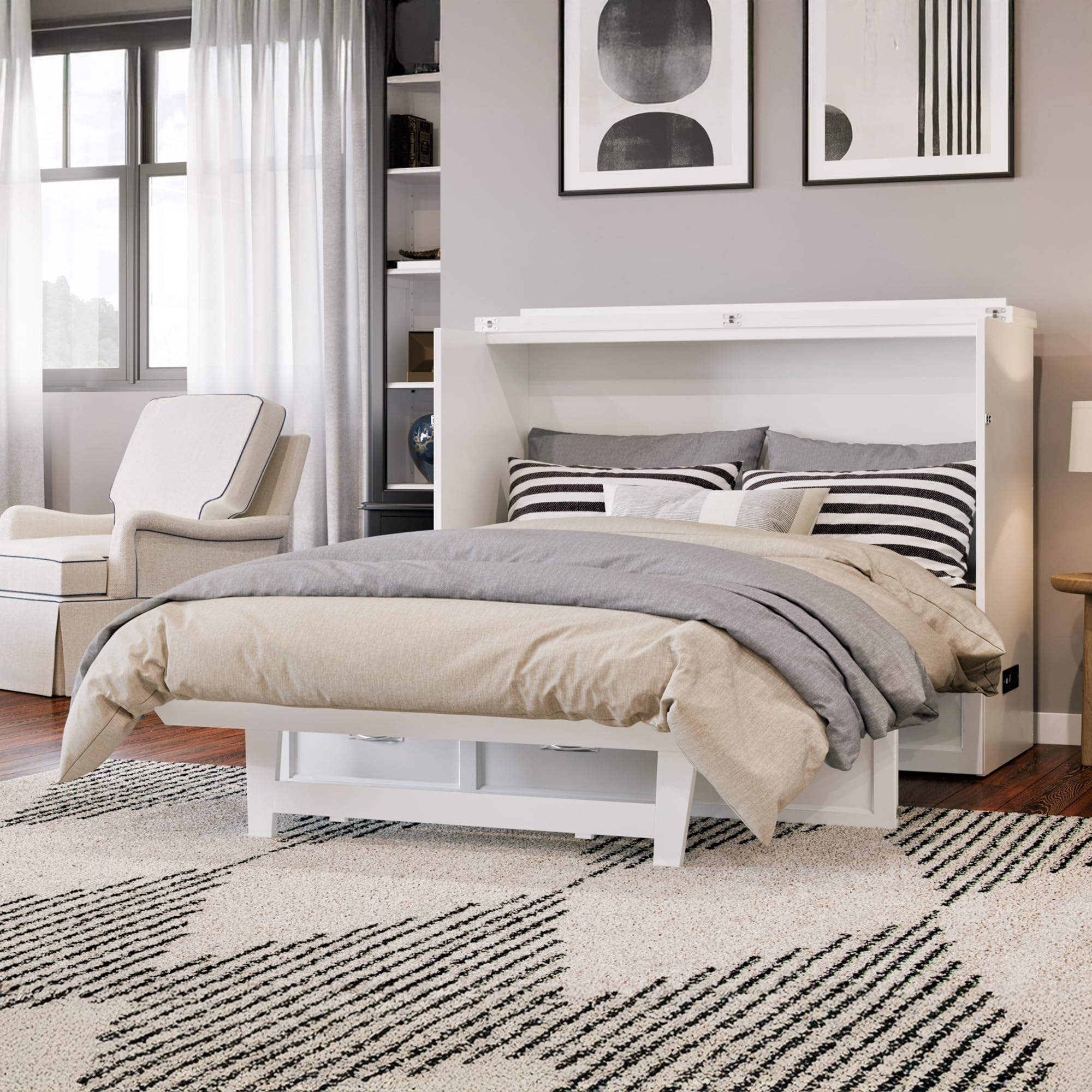 Northfield Murphy Bed Chest, Full, White